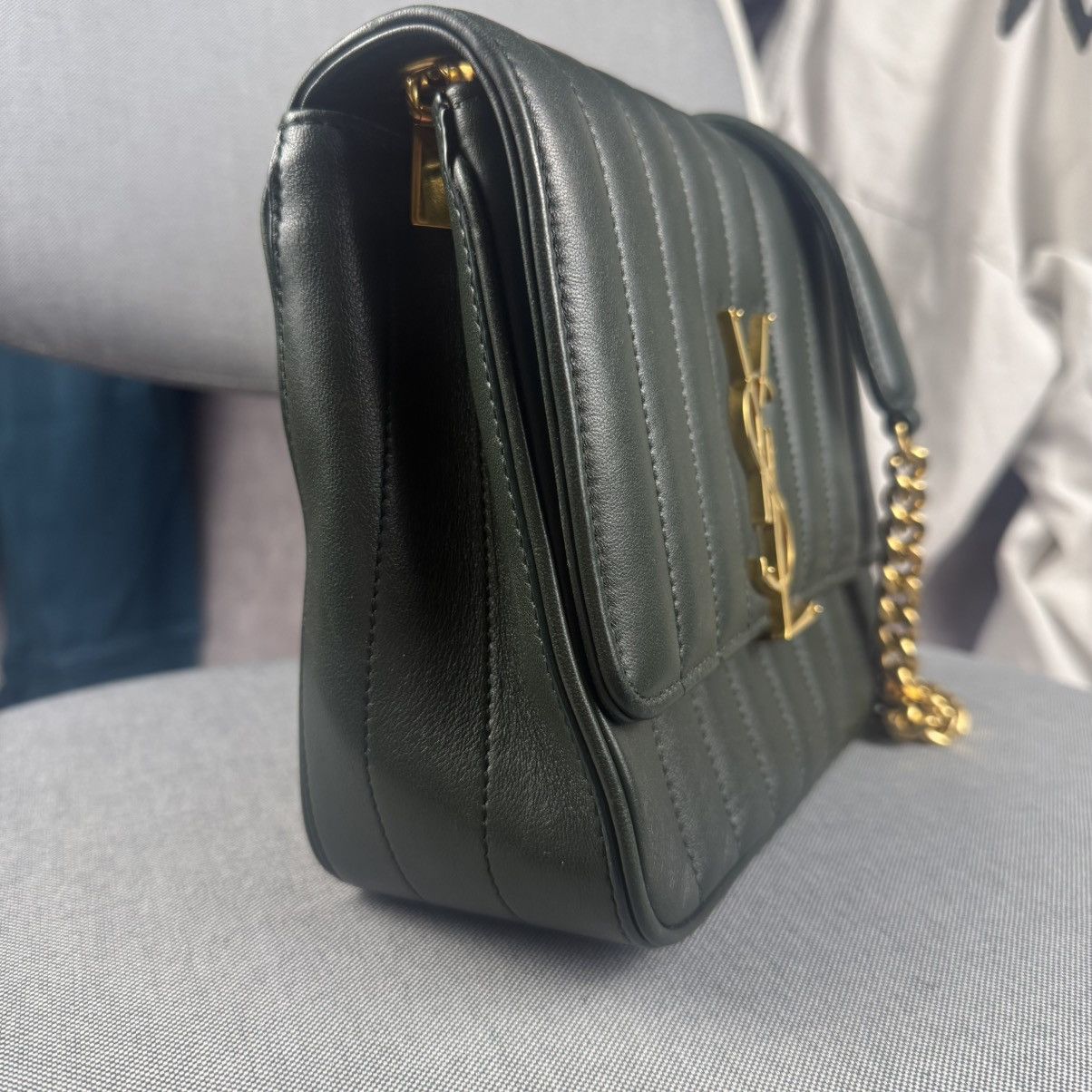 Saint Laurent Paris SAINT LAURENT 2018 Lambskin Vicky Chain Green Crossbody Bag Size ONE SIZE - 13 Thumbnail