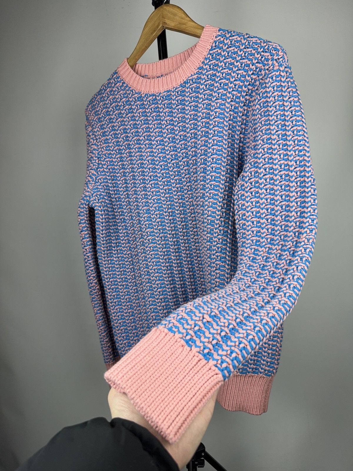 Calvin Klein Calvin Klein Pink Blue Chunky Heavy Knit Cotton Sweater Size M / US 6-8 / IT 42-44 - 5 Thumbnail