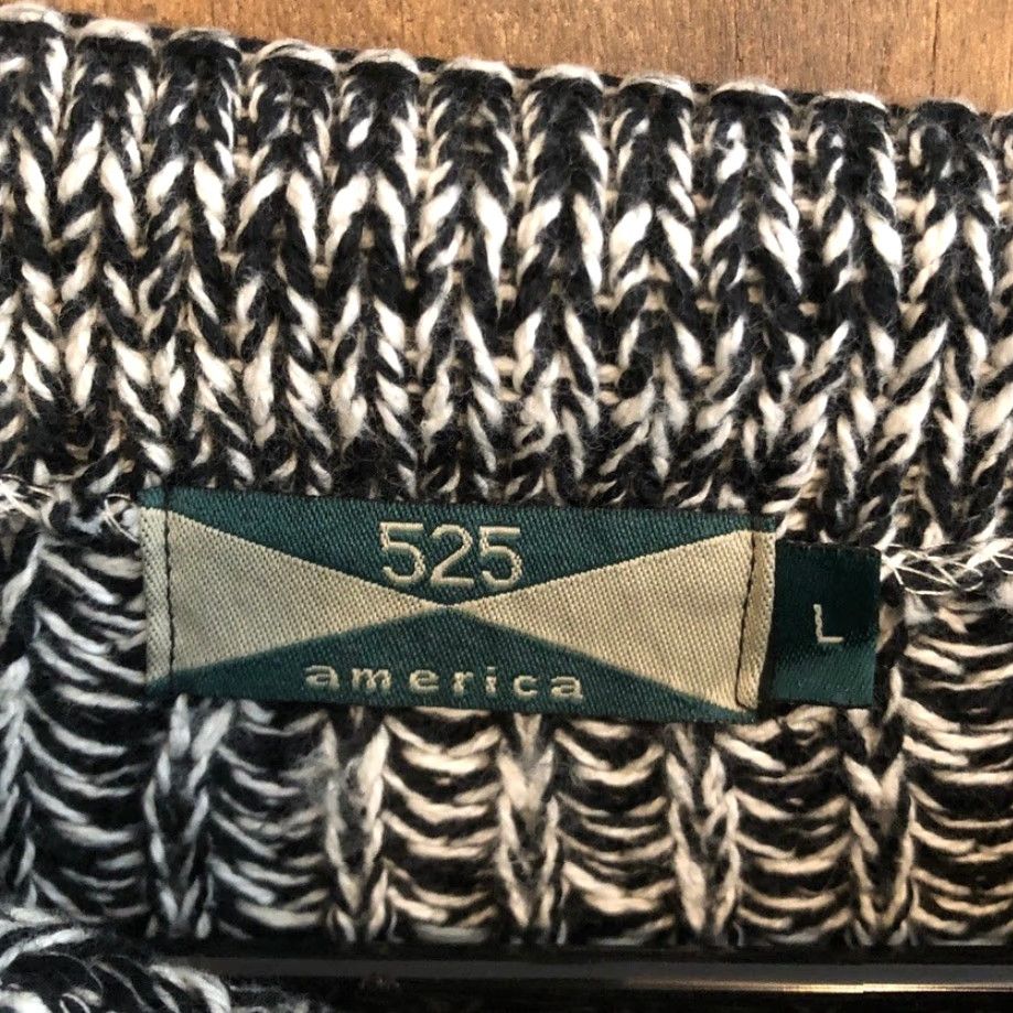Vintage 525 America Womens Sweater Black White Mock Neck Chunky Knit Long Sleeve Large Size L / US 10 / IT 46 - 4 Thumbnail