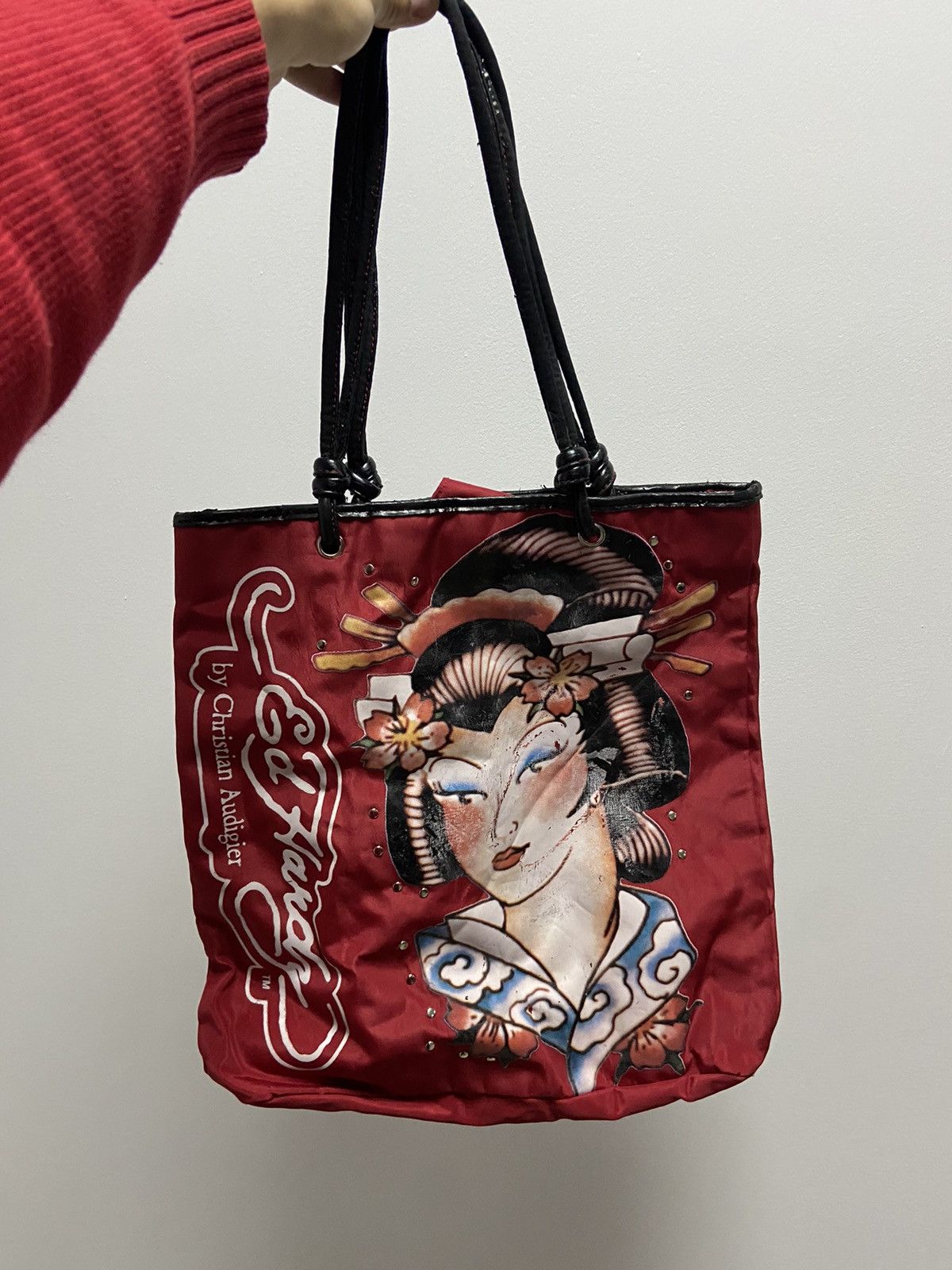 Ed Hardy × Vintage Ed Hardy Vintage Bag Shoulder Big Print Logo Shopper Size ONE SIZE - 1 Thumbnail