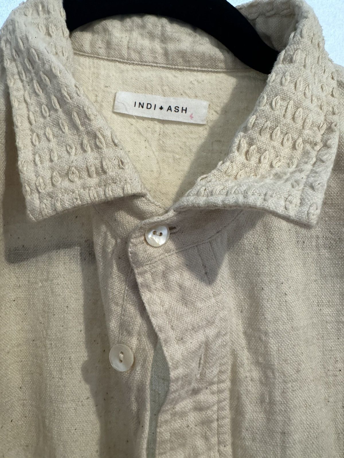 INDI+ASH Sz 4 Indi + Ash SS CEDAR SHIRT - HANDWOVEN KALA COTTO Size US L / EU 52-54 / 3 - 6 Thumbnail