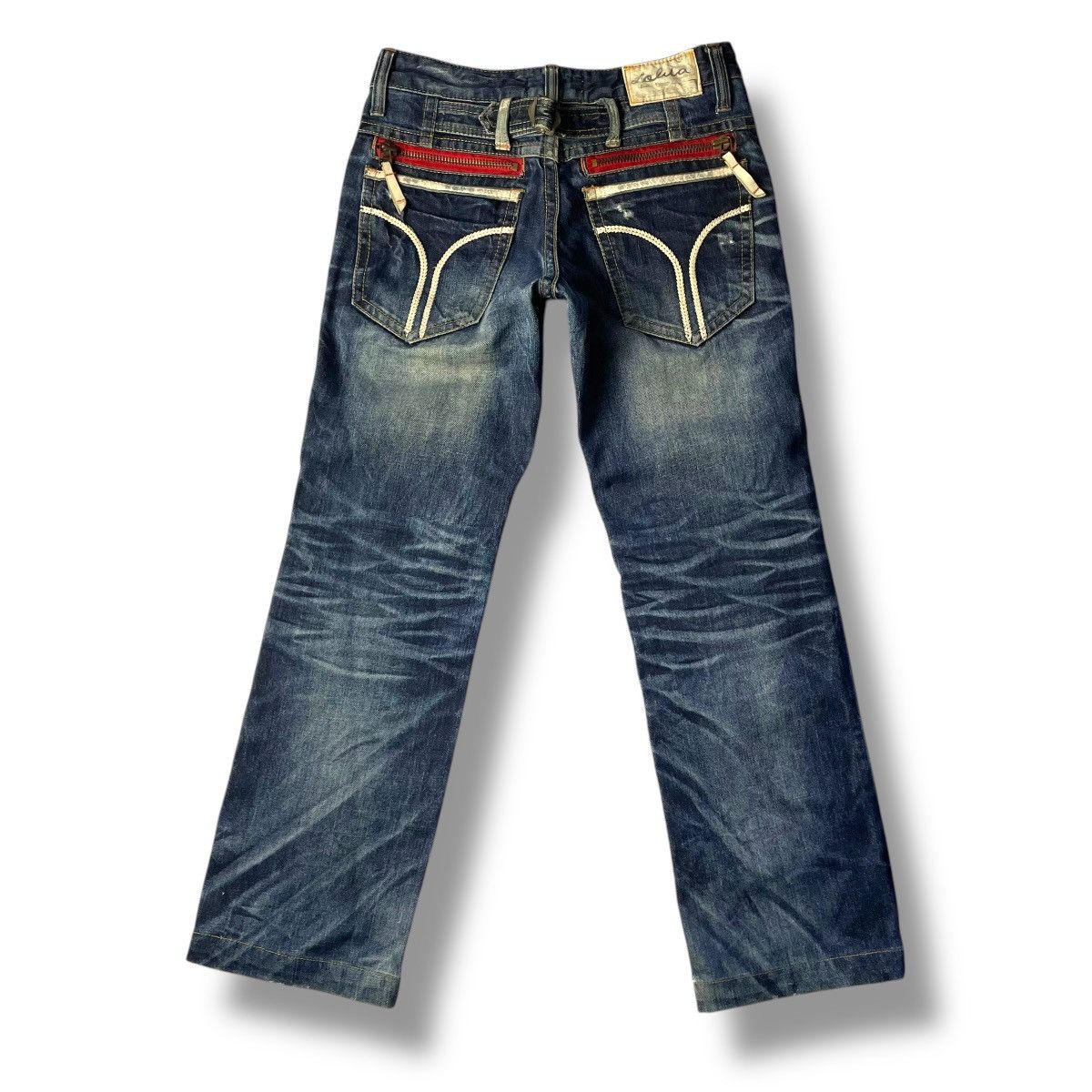 If Six Was Nine × Japanese Brand × Le Grande Bleu (L.G.B.) 🇯🇵 LOLITA WASHED EXOTIC BUCKLE VINTAGE DENIM PANTS Size US 30 / EU 46 - 1 Thumbnail