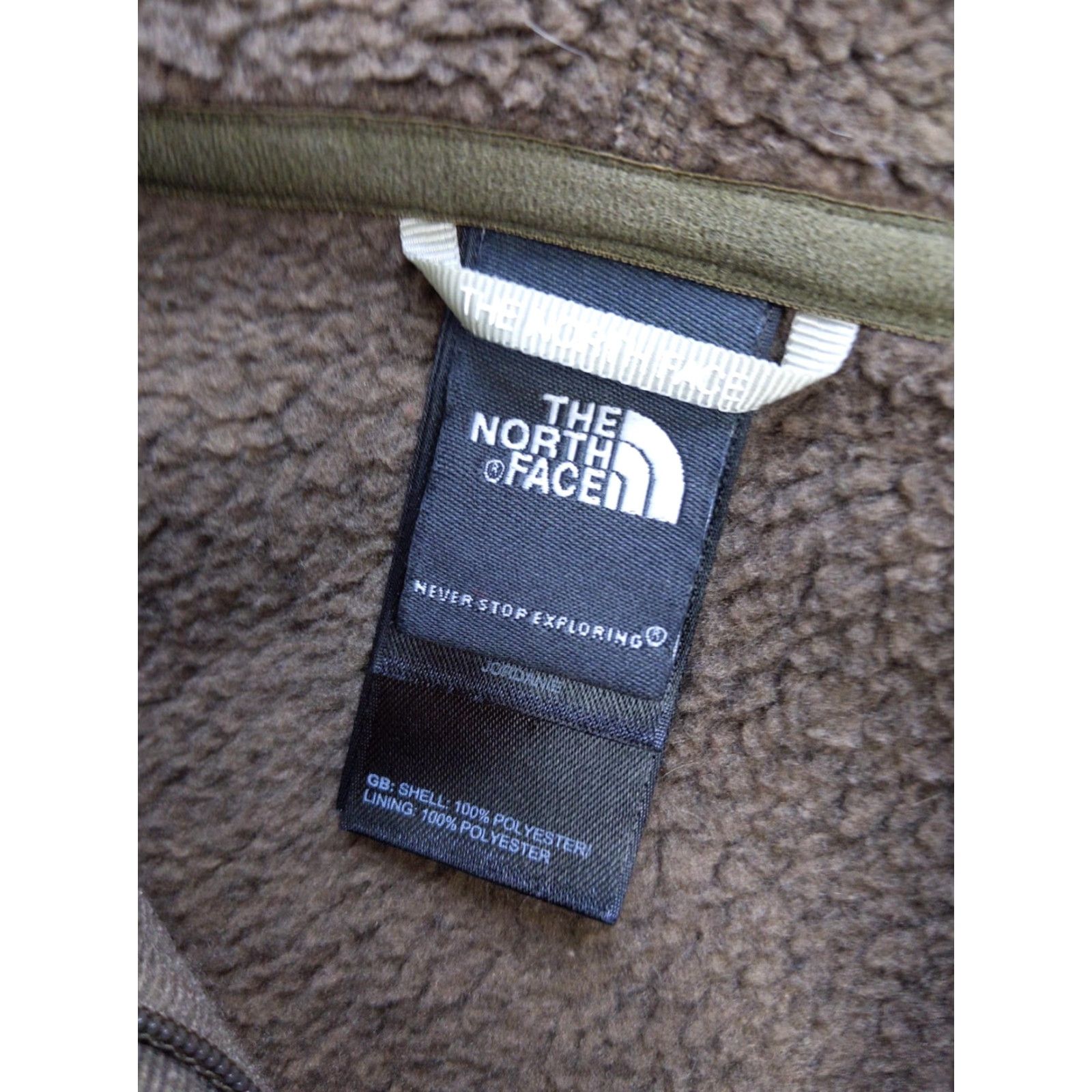 The North Face VINTAGE North Face Sweater Womens Large Brown Button Pullover Hoodie Zip Pockets Fleece Size L / US 10 / IT 46 - 3 Thumbnail