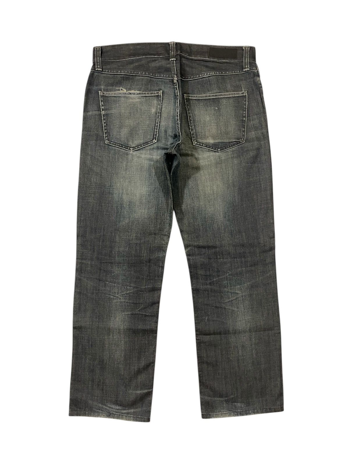 Black Label Japan BACK NUMBER BLACK LABEL Washed Distressed Jeans Denim Size US 35 - 12 Thumbnail
