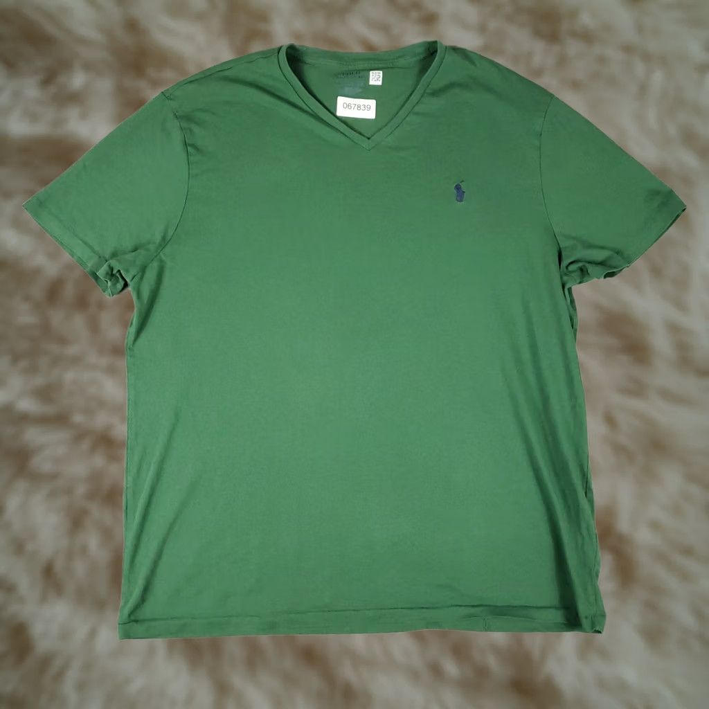 Ralph Lauren Ralph Lauren T Shirt Mens 2XL Green V-Neck Short Sleeve Pony Logo Cotton Size US XXL / EU 58 / 5 - 1 Thumbnail