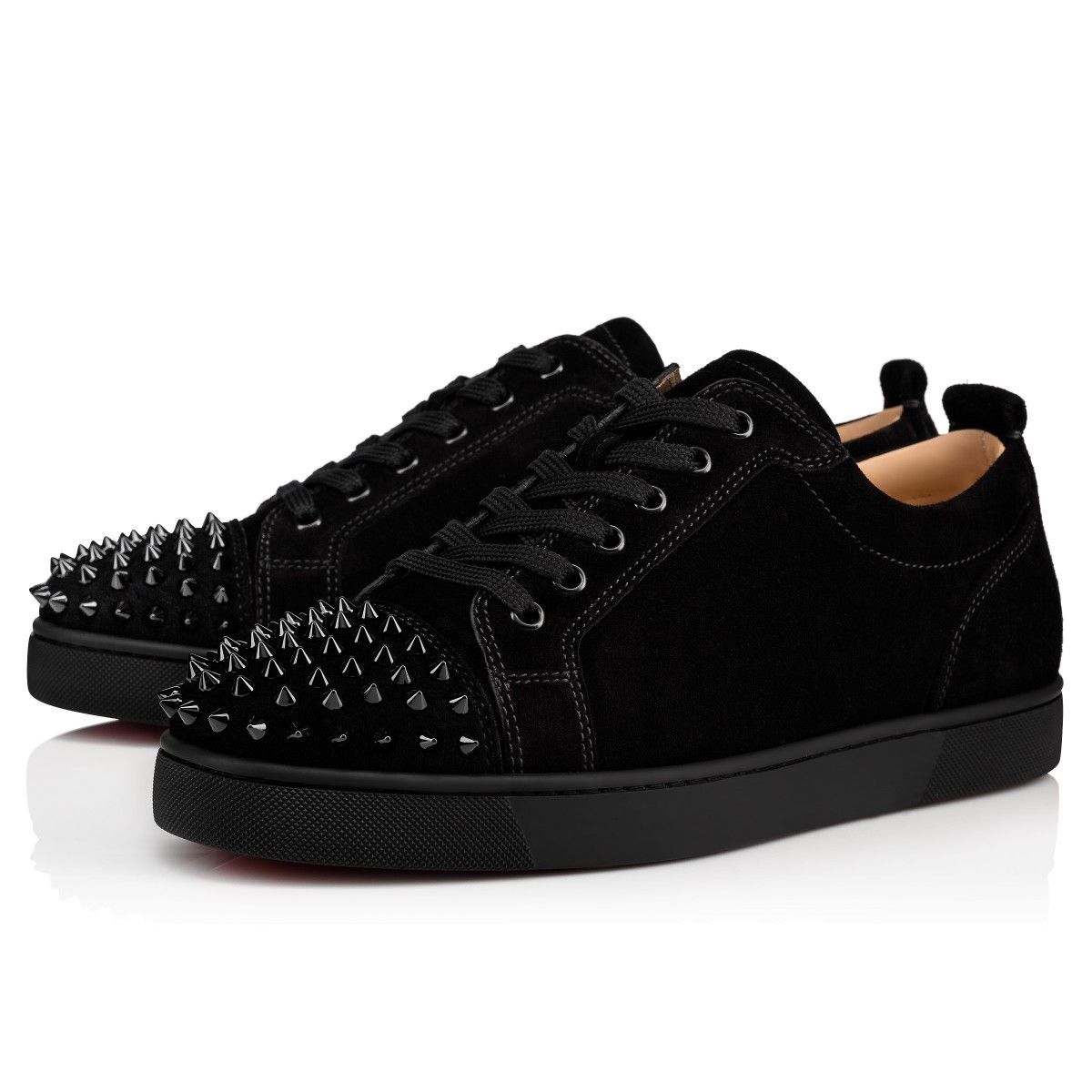 Christian Louboutin Louis Junior Spikes Sneakers Suede Black Size US 15 / EU 48 - 1 Thumbnail
