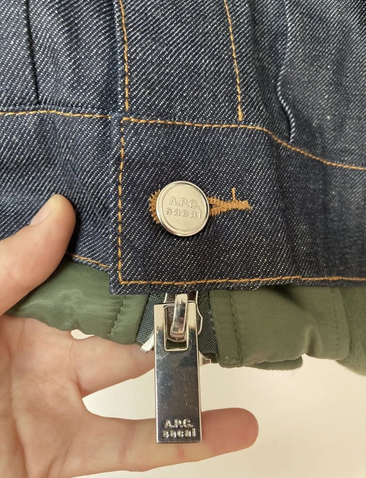 A.P.C. × Sacai APC x Sacai Eimi Denim Bomber Jacket Size US S / EU 44-46 / 1 - 12 Thumbnail