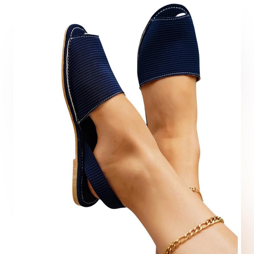 Designer Women's Navy Slingback Sandals - Size 5 Size US 5 / IT 35 - 1 Thumbnail