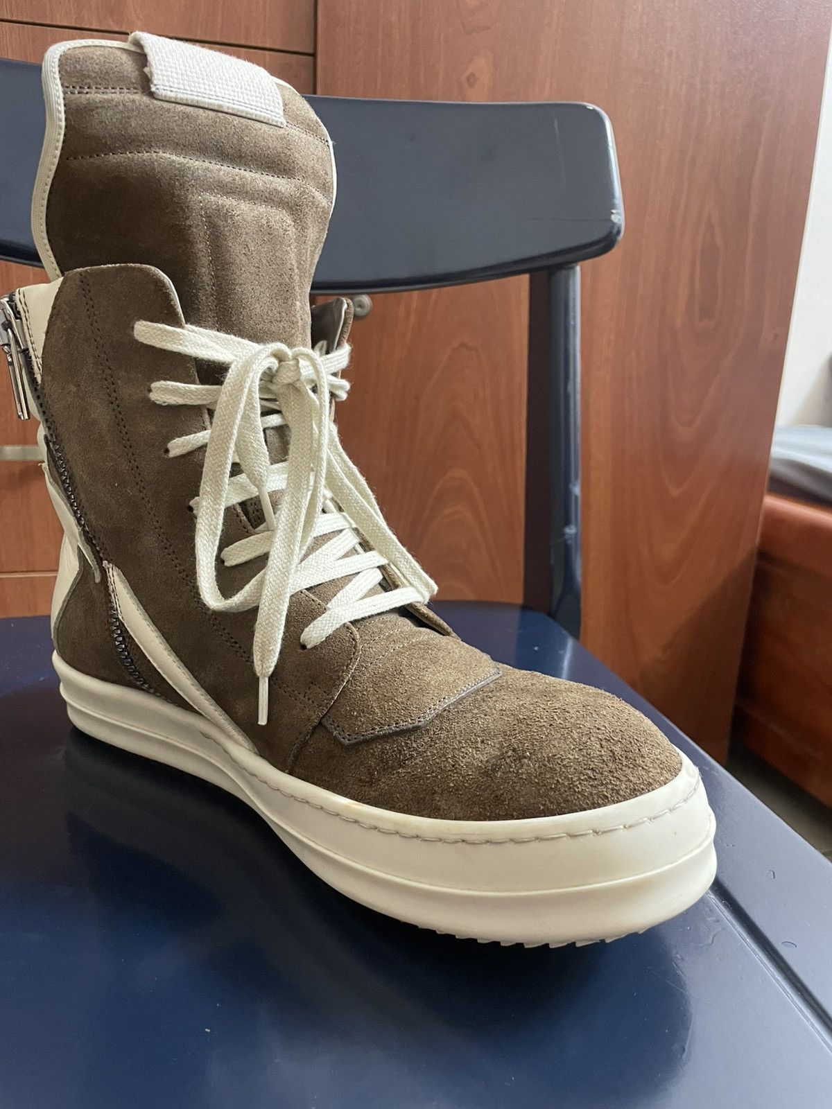 Rick Owens SS19 Rick Owens geobasket in brown suede Size US 8.5 / EU 41-42 - 15 Thumbnail