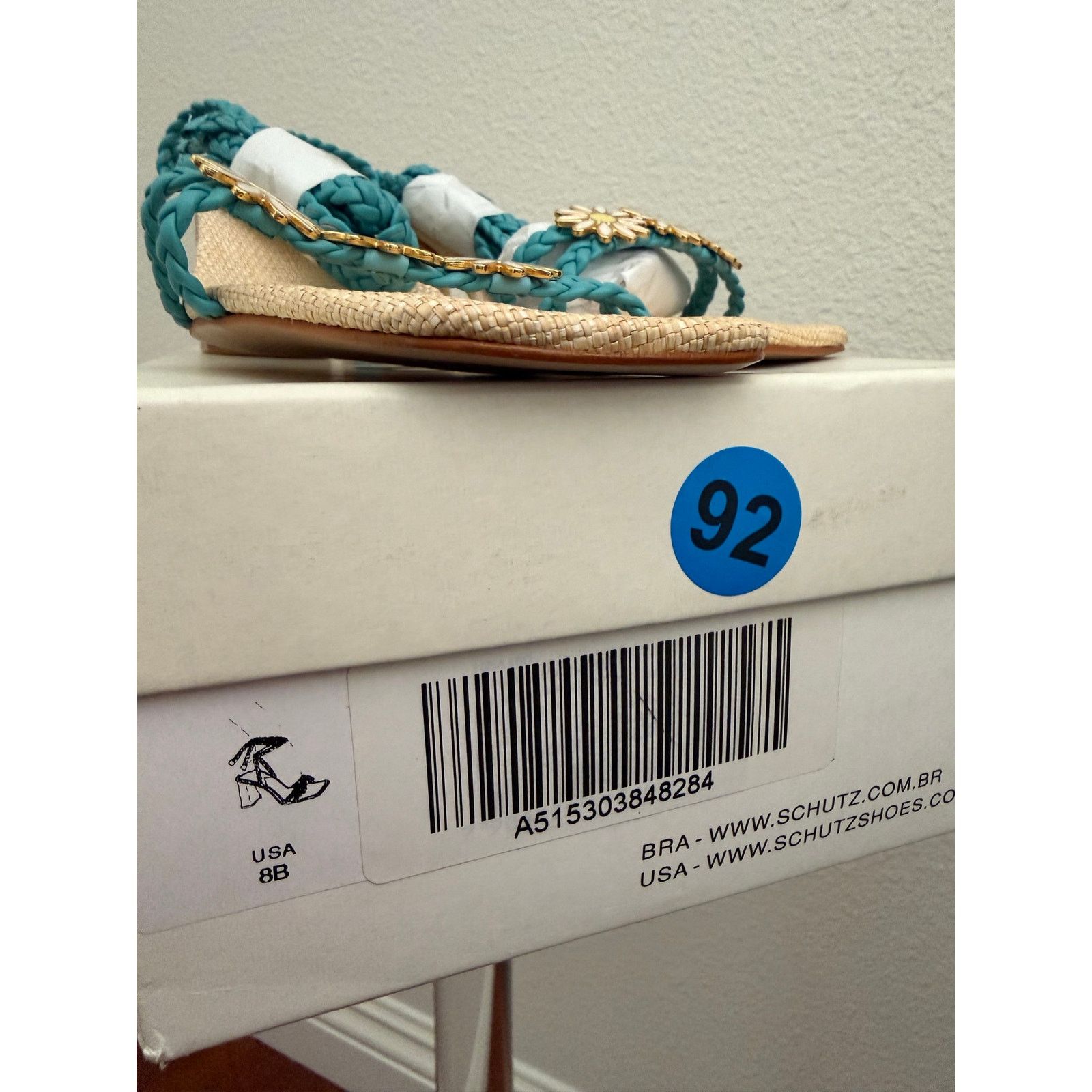 SCHUTZ Schutz Floral Mid Heel Sandals - Hina river acqua sz 8 Size US 8 / IT 38 - 4 Thumbnail