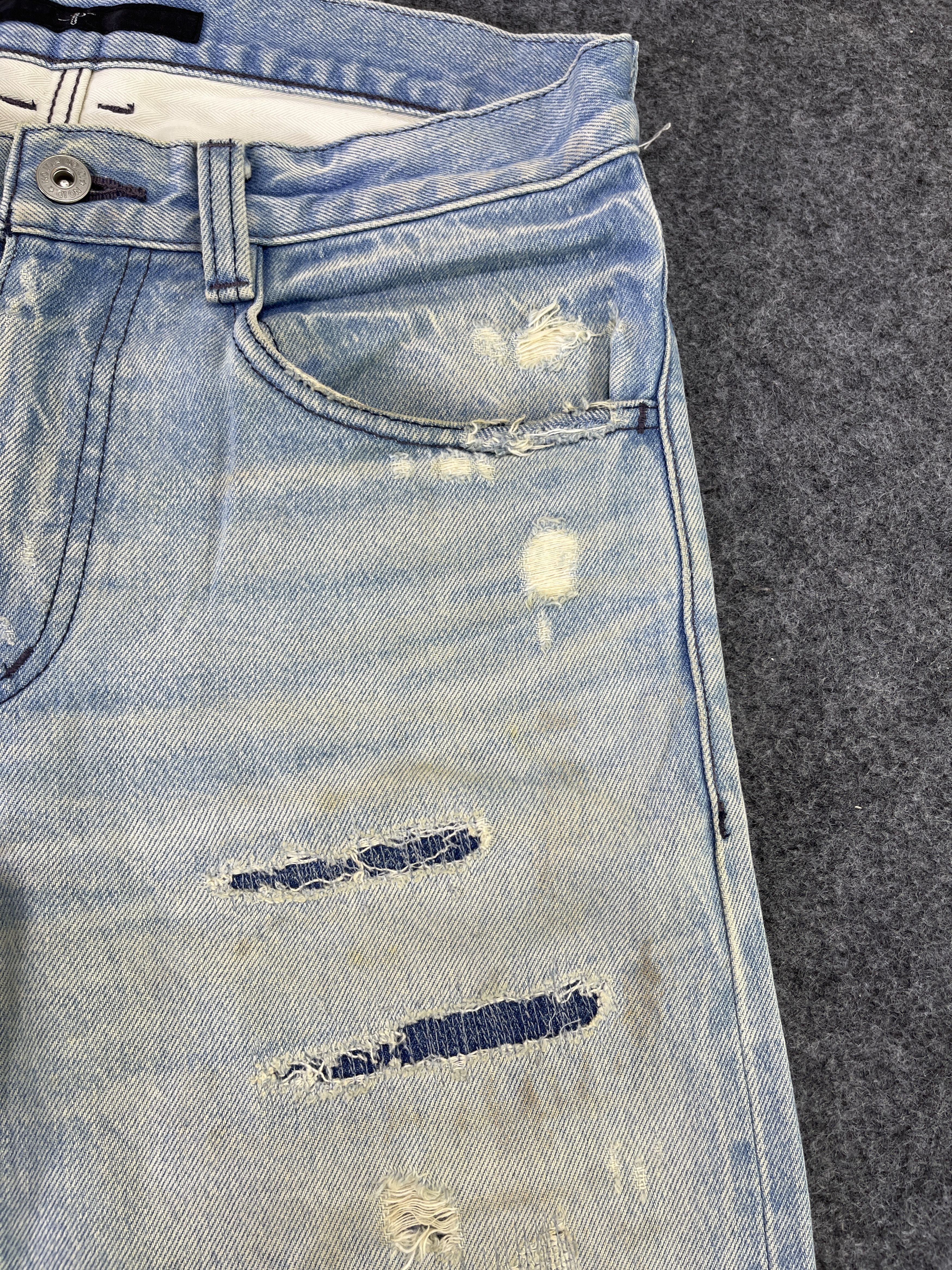 Japanese Brand NO ID Distressed Jeans Red Line Denim - J835 Size 32" / US 10 / IT 46 - 9 Thumbnail