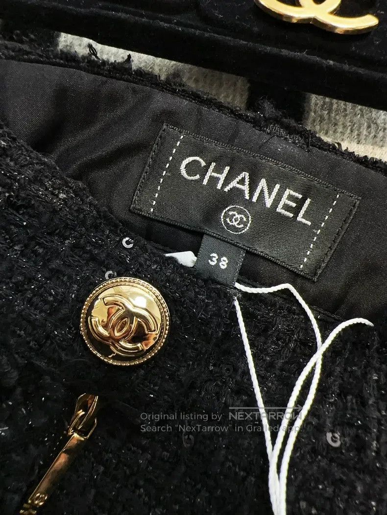 Chanel Chanel 20k equestrian series black tweed stitching skirt Size 25" / US 0 / IT 36 - 4 Thumbnail