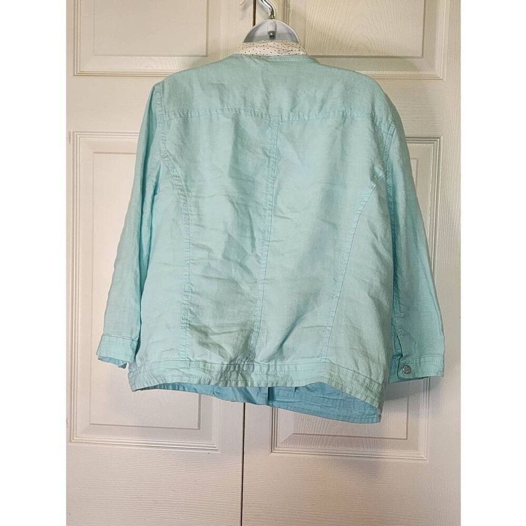 Chicos Chico's Turquoise Jacket Size L / US 10 / IT 46 - 8 Thumbnail