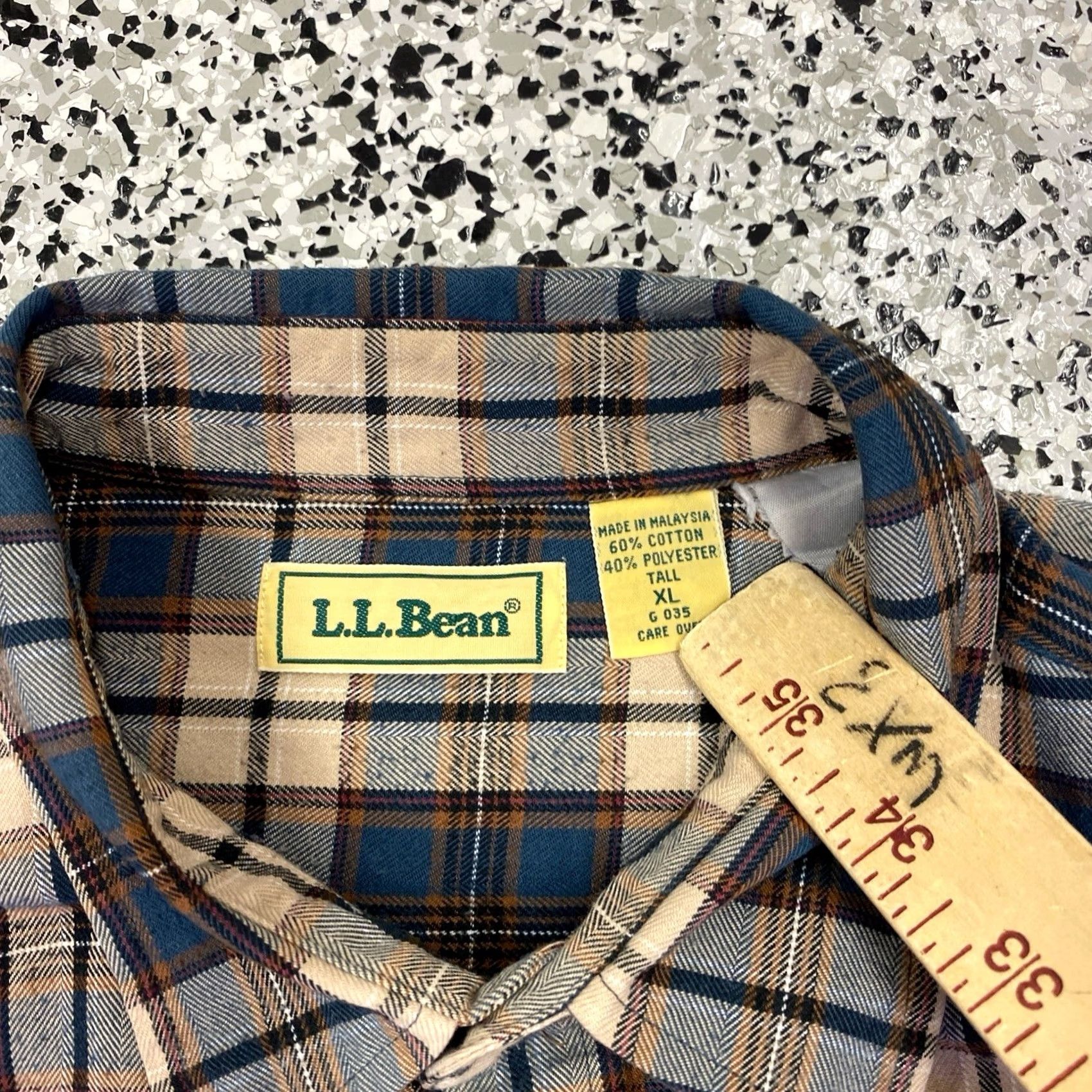 Vintage VINTAGE LL Bean Flannel Shirt Mens XL Gray Blue Long Sleeve Plaid Button-Up Size US XL / EU 56 / 4 - 2 Thumbnail