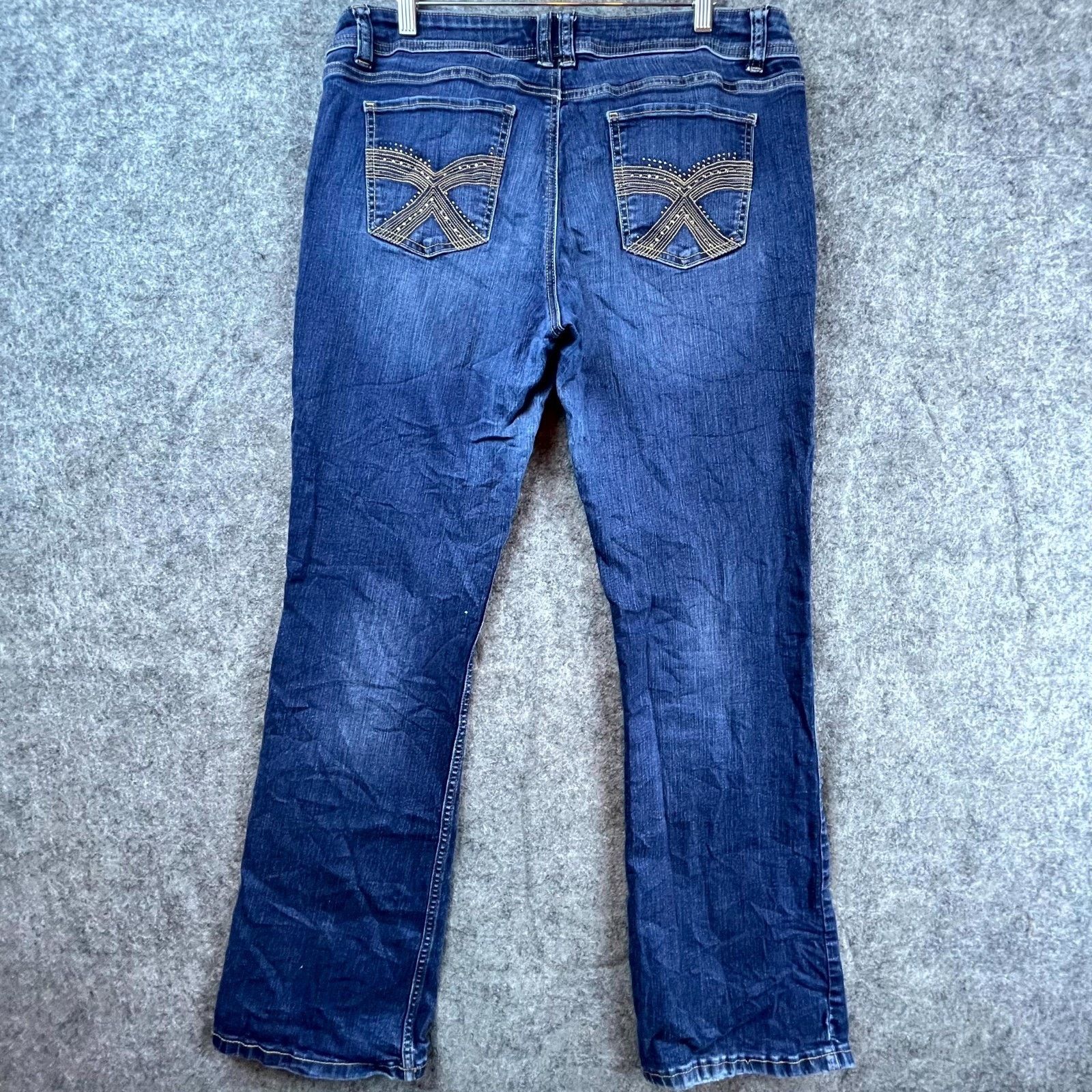 Apt. 9 Apt. 9 Jeans Womens 14 Blue Embellished Y2K Bootcut Stretch Size 36" / US 14 / IT 50 - 1 Thumbnail