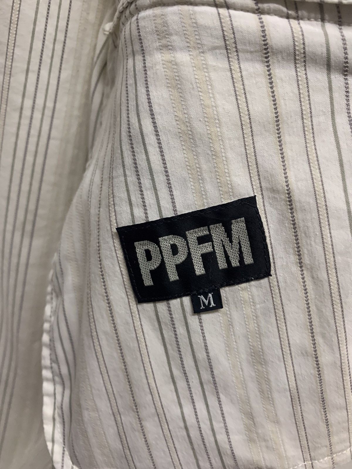 Japanese Brand Vintage PPFM Japanese Brand Stripe Zip-Up Short Sleeve Shirt Size US M / EU 48-50 / 2 - 12 Thumbnail