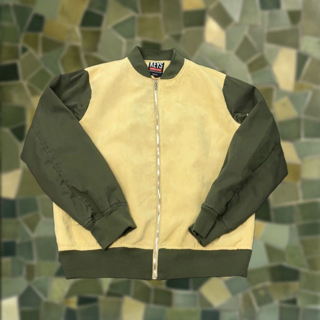 Vintage VINTAGE Black Keys Jacket Mens XL Beige Green Bomber Size US XL / EU 56 / 4 - 1 Thumbnail