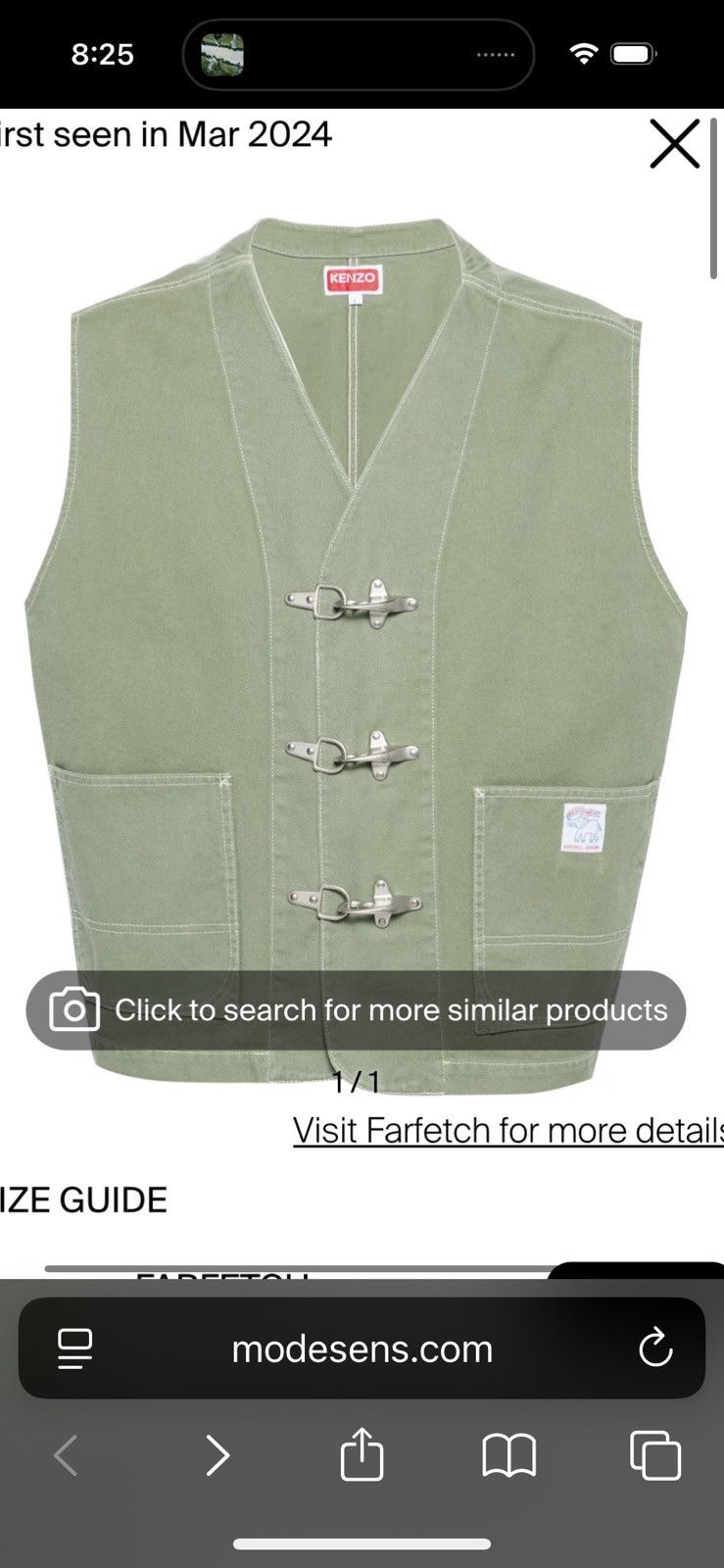 Kenzo Kenzo Elephant Flag Gilet denim green Size US M / EU 48-50 / 2 - 2 Thumbnail