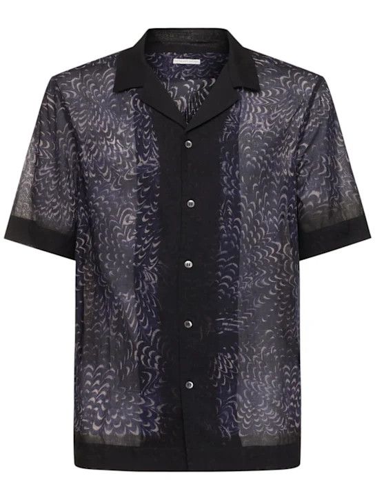 Dries Van Noten o1lsvrm0425 Short Sleeve Shirt in Navy Size US M / EU 48-50 / 2 - 6 Thumbnail