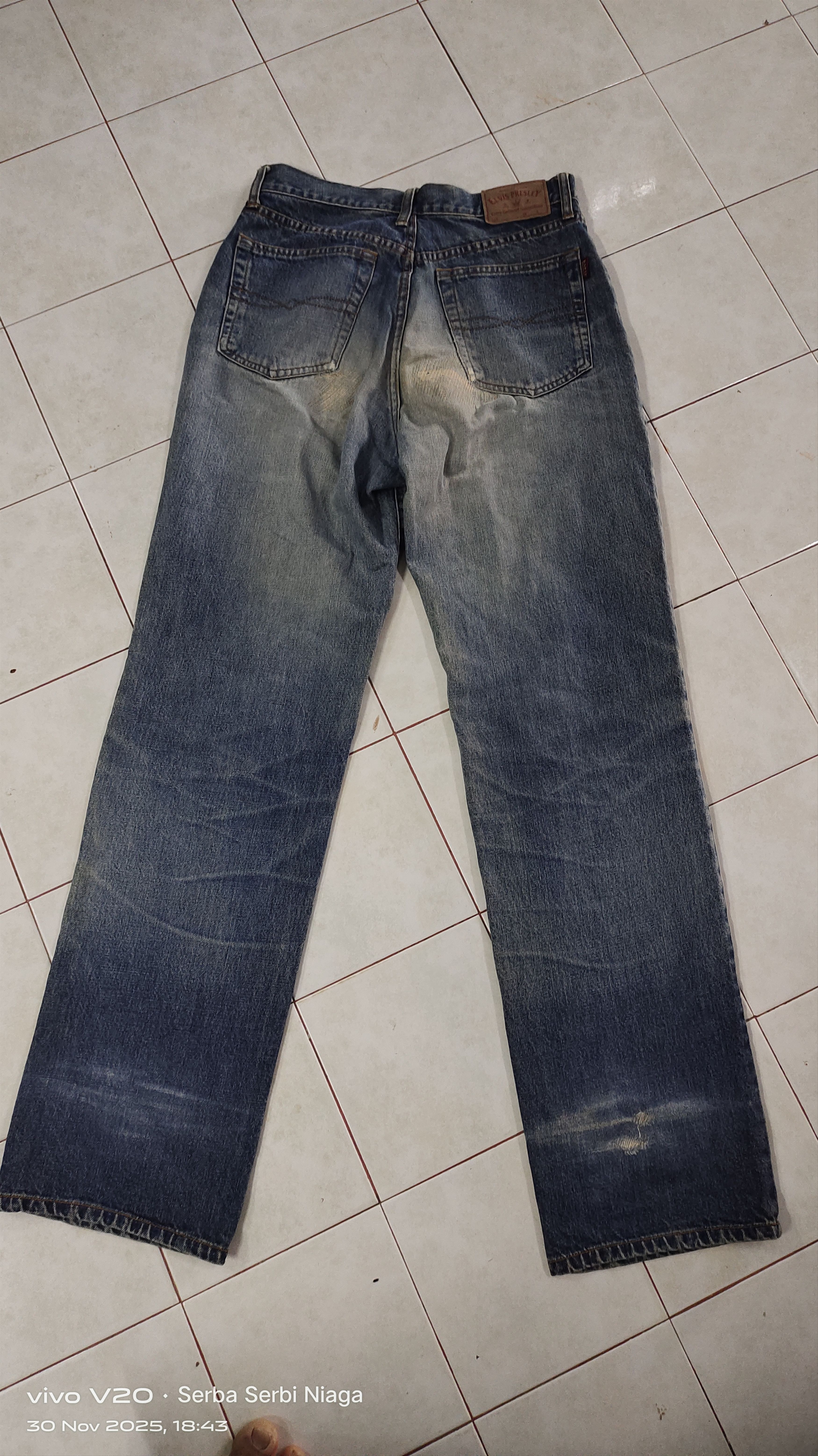 Other Vintage Iconic American Singer Elvis Presley Fade Wash Jeans Size US 32 / EU 48 - 2 Thumbnail
