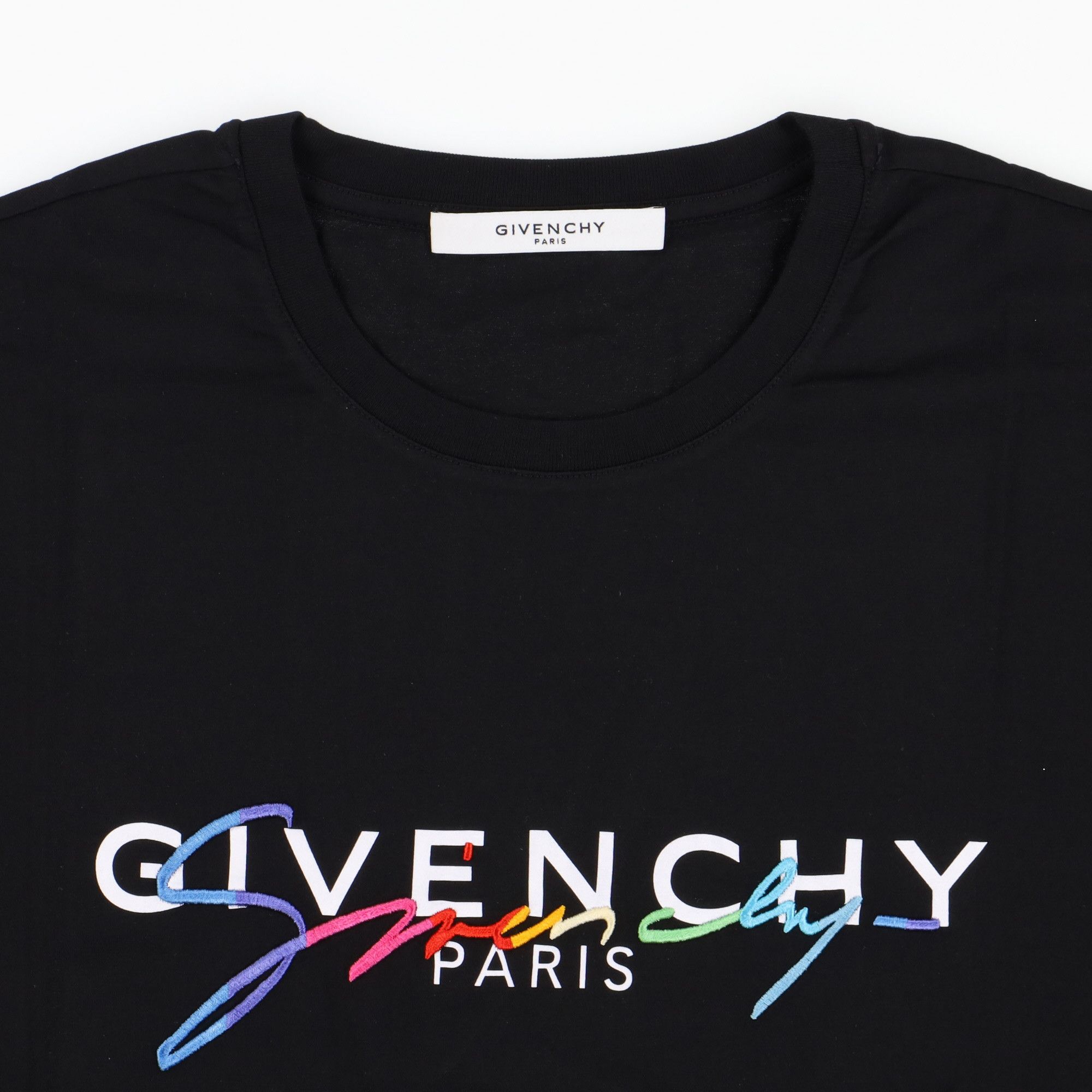 Givenchy Black Rainbow Signature Logo T-Shirt Size US M / EU 48-50 / 2 - 5 Thumbnail