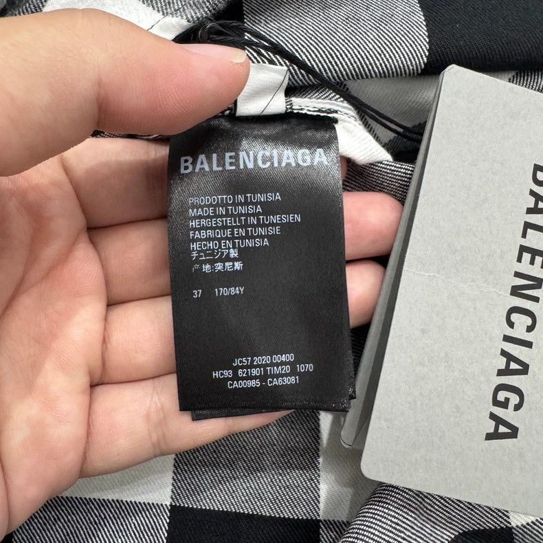 Balenciaga Balenciaga Black and White Checkered Flannel Shirt-2506 Size US S / EU 44-46 / 1 - 3 Thumbnail