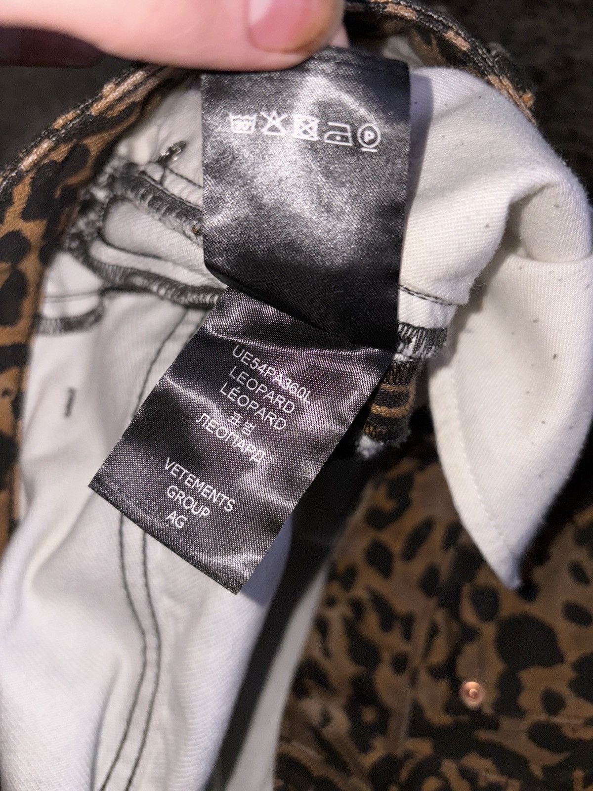 Designer × Vetements Vetements Wide Leg Leopard Print Demin Size US 31 - 6 Thumbnail