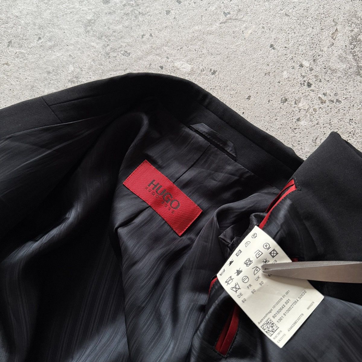HUGO Hugo Boss Mens Black Wool Blend Suit Jacket Blazer