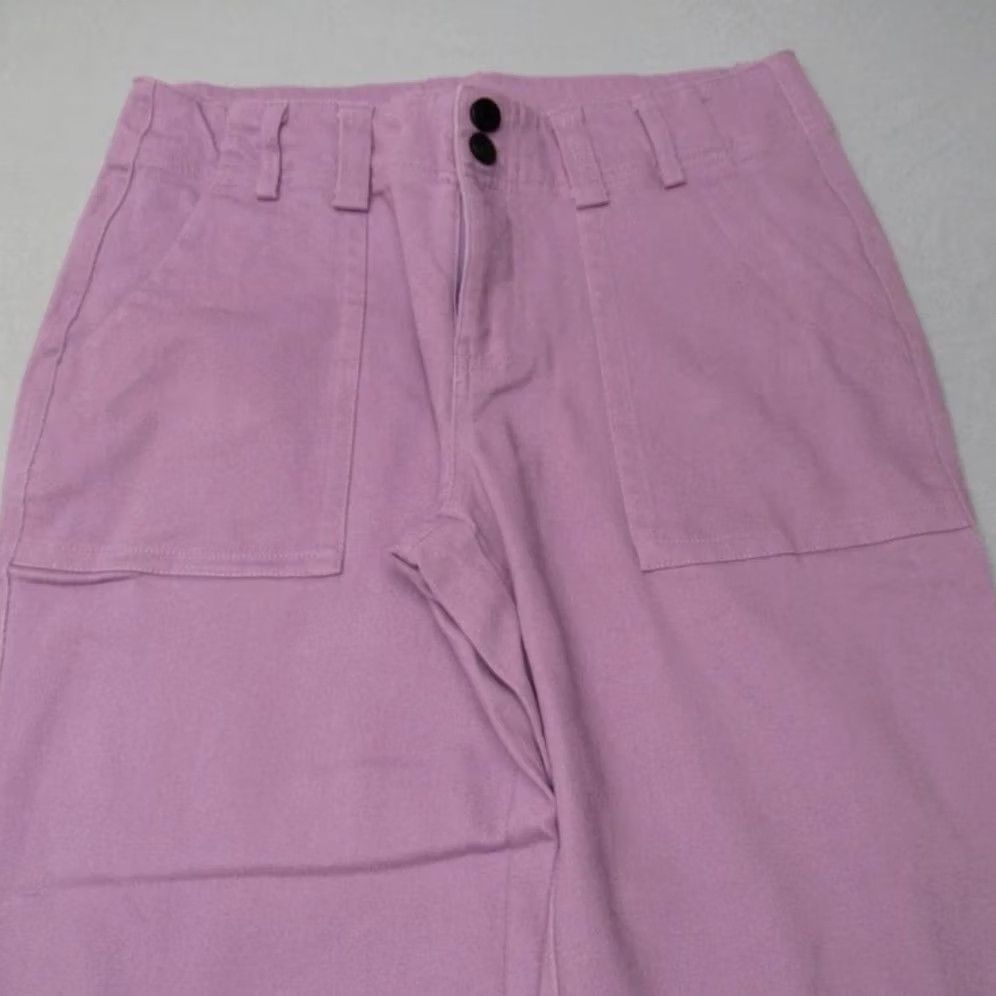 Vintage Flamingas Pants Womens Medium Purple 29x32 Baggy Wide Leg Stretch Square Pockets Size 32" / US 10 / IT 46 - 3 Thumbnail
