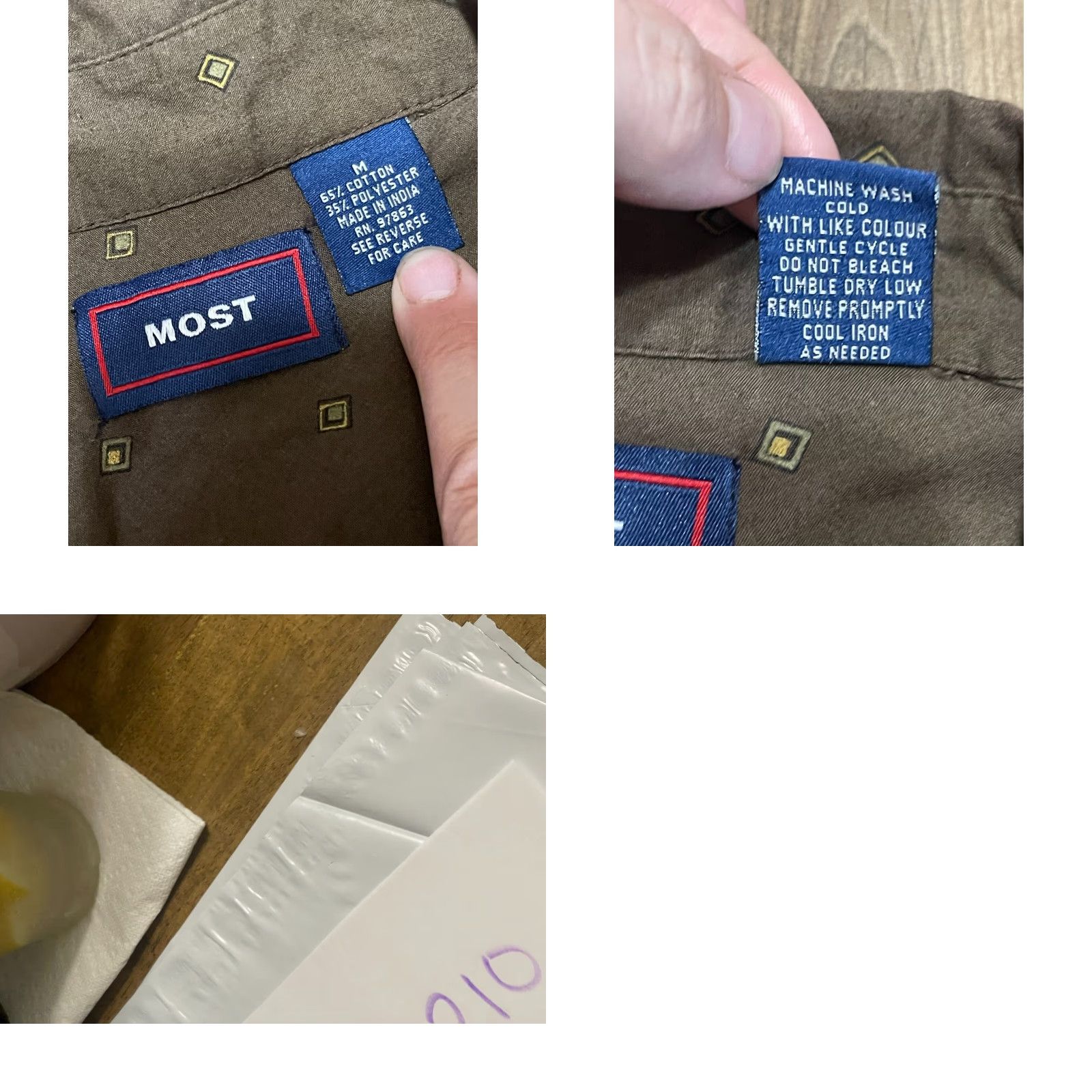 Vintage Most Shirt Men's Size Medium Brown Short Sleeve Button Up Pockets Casual Fall Spring Summer Modern Vintage: No Size M / US 6-8 / IT 42-44 - 8 Thumbnail
