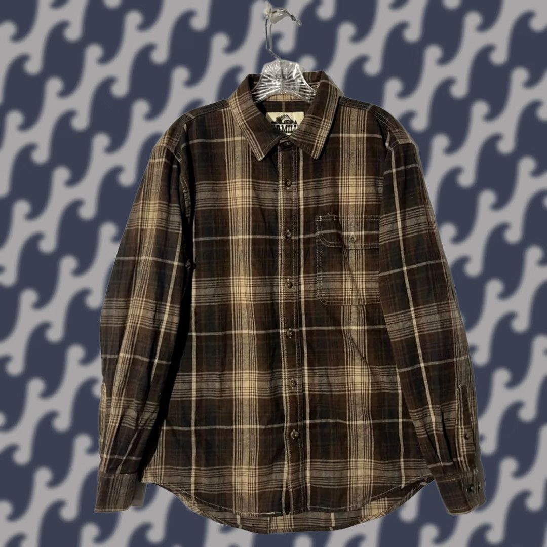 MILLY VINTAGE Old Mill Plaid Brown Button Down Long Sleeve Casual Shirt Mens Medium Brown Plaid Shirt M Long Sleeve Casual Mens Shirt Brown Size US M / EU 48-50 / 2 - 1 Thumbnail