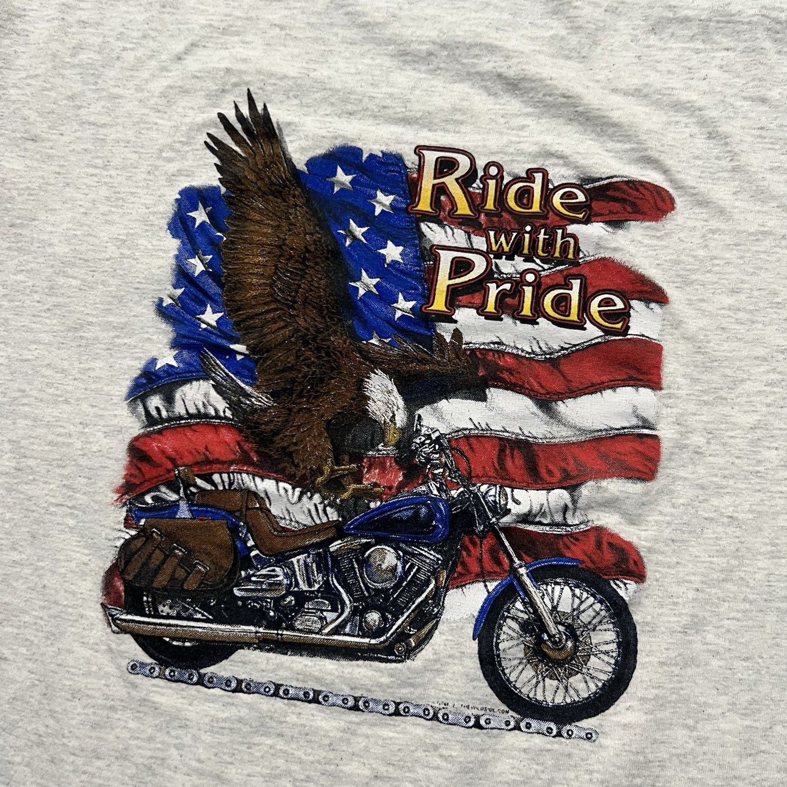 Vintage VTG Harley Davidson Ride With Pride Biker Eagle 90s T Shirt Size US XL / EU 56 / 4 - 3 Thumbnail