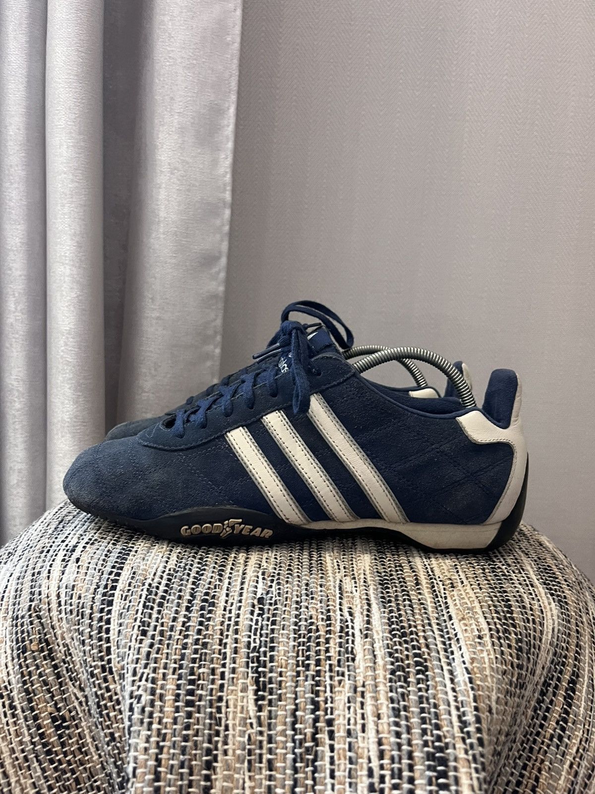 Adidas × Vintage Vintage Adidas tuscany GoodYear Sneakers F1 Moto Racing Navy Size US 7 / EU 40 - 1 Thumbnail