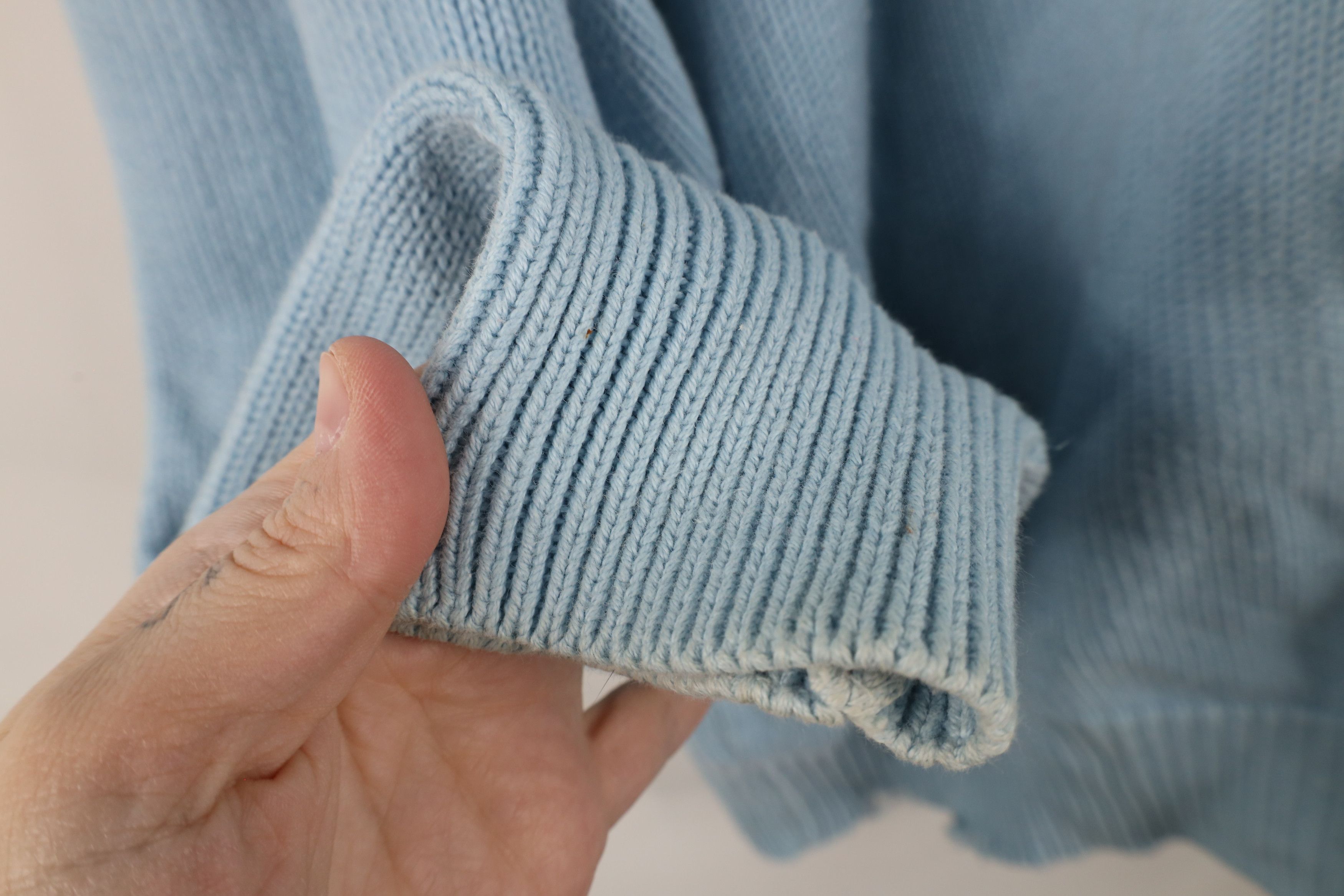 Lands' End × Vintage Vintage 90s Lands End Cotton Knit Sweater Carolina Blue USA Size US L / EU 52-54 / 3 - 8 Thumbnail