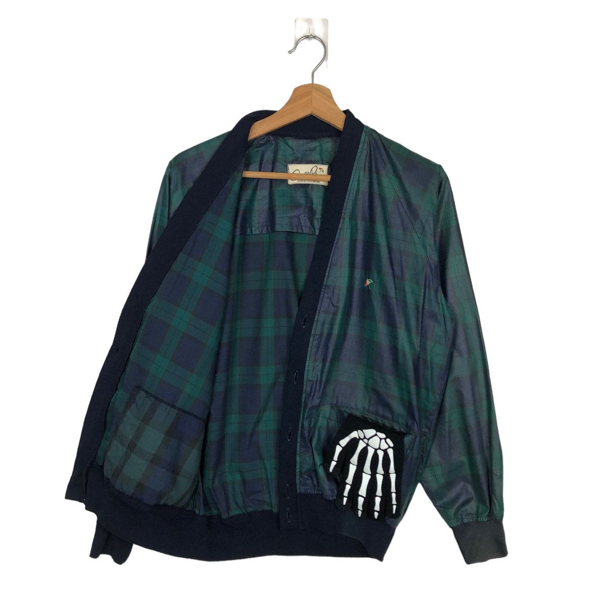 Japanese Brand VINTAGE CARDIGAN BOMBER JACKET ARNOLD PALMER TARTAN DESIGN Size US M / EU 48-50 / 2 - 8 Thumbnail