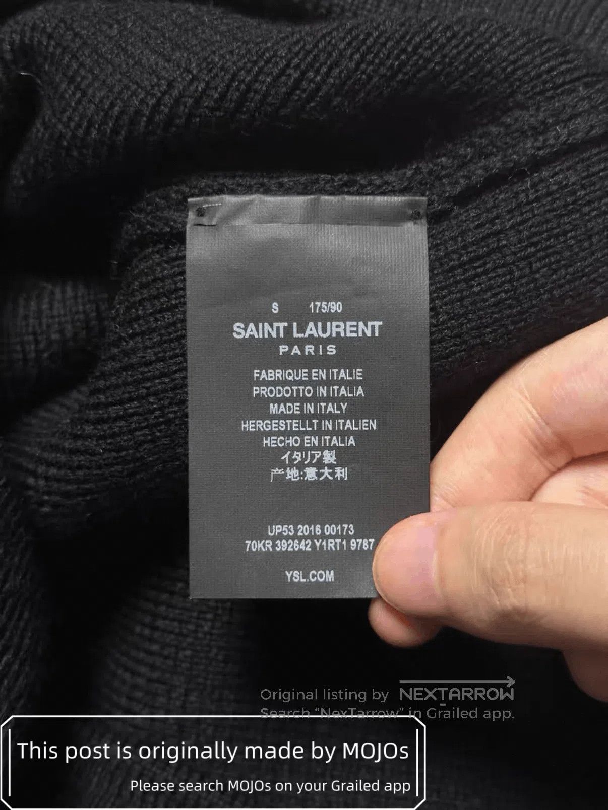 Saint Laurent Paris Saint Laurent Paris 16AW Shoulder Button Knitwear mojos5614 Size US S / EU 44-46 / 1 - 6 Thumbnail
