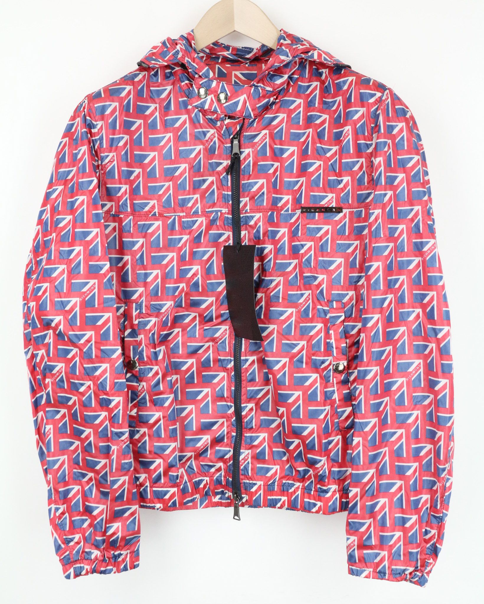 John Richmond IT48 Red Graphic Hooded Full Zip Jacket 73996 Size US M / EU 48-50 / 2 - 1 Thumbnail