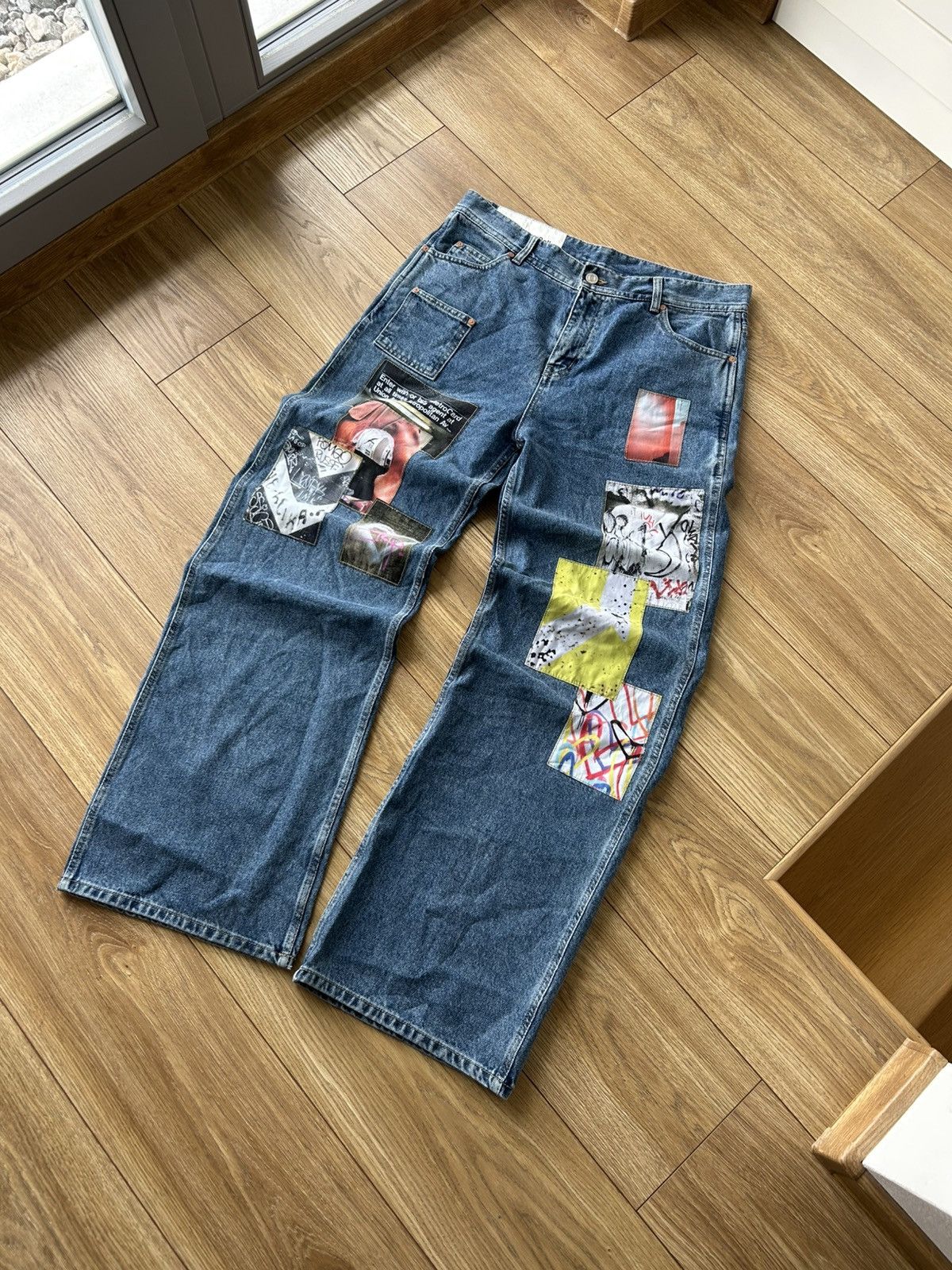 Andersson Bell Andersson bell FILM ARCHIVE WIDE-LEG ARTWORK JEANS Y2K baggy Size US 34 / EU 50 - 1 Thumbnail