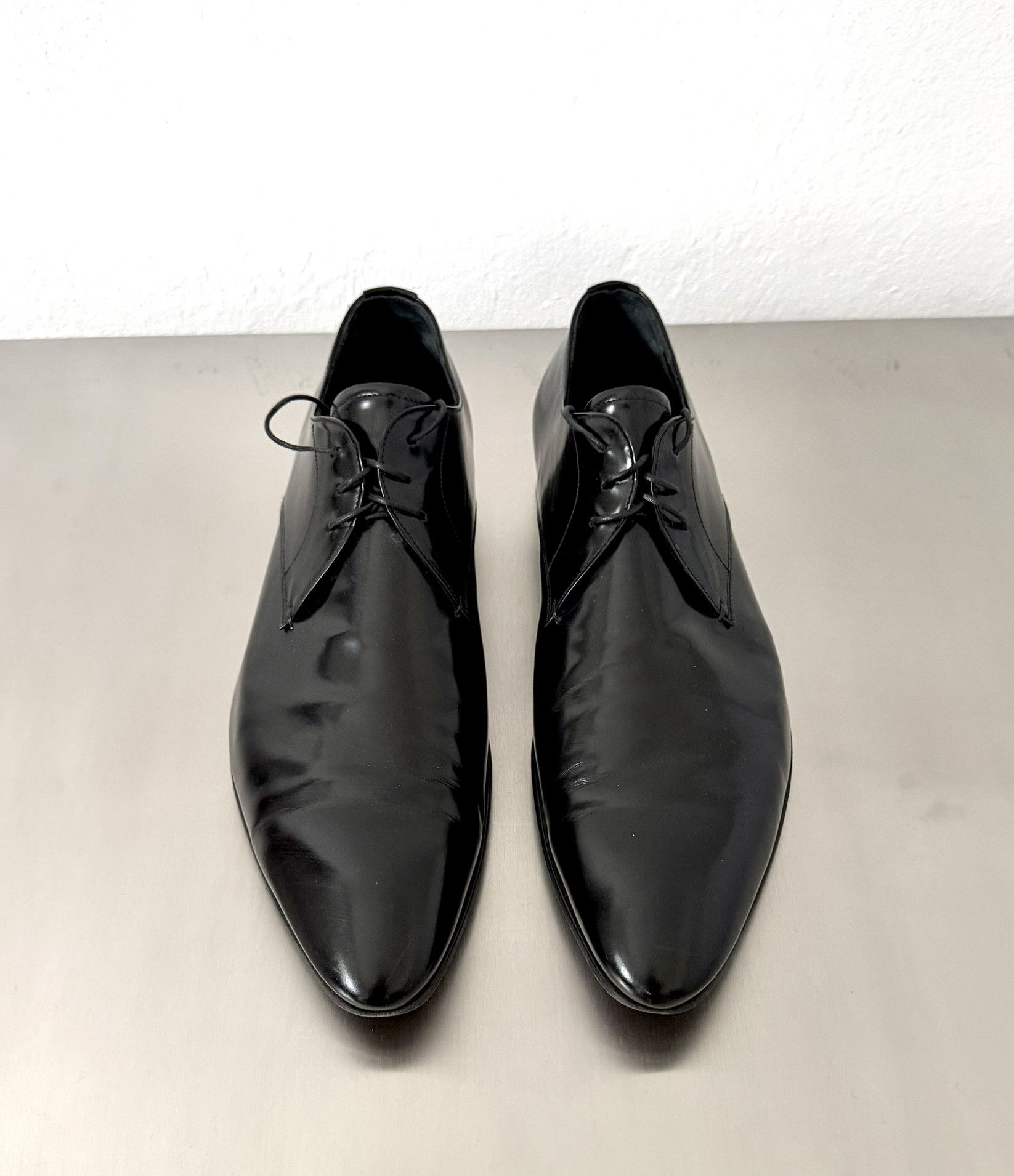 Prada Prada Black Leather Derby Shoes EU44 Made in Italy Size US 11 / EU 44 - 6 Thumbnail