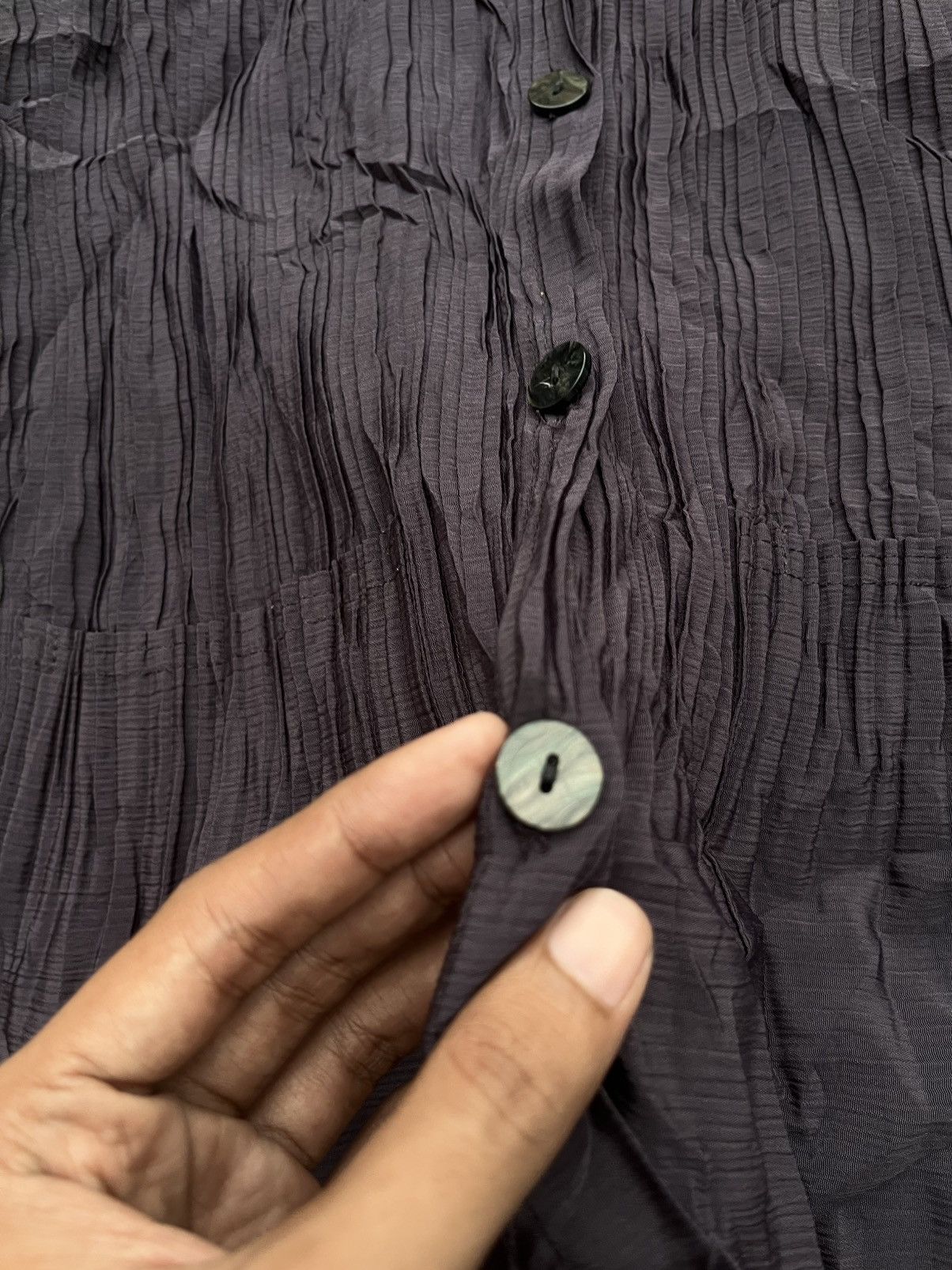 Issey Miyake × Japanese Brand JAPANESE UKNOWN PLEATS BUTTON UPS DESIGN ISSEY Size M / US 6-8 / IT 42-44 - 4 Thumbnail