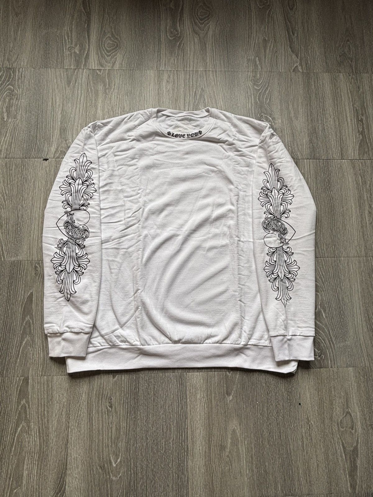 Chrome Hearts White Love Floral Crewneck