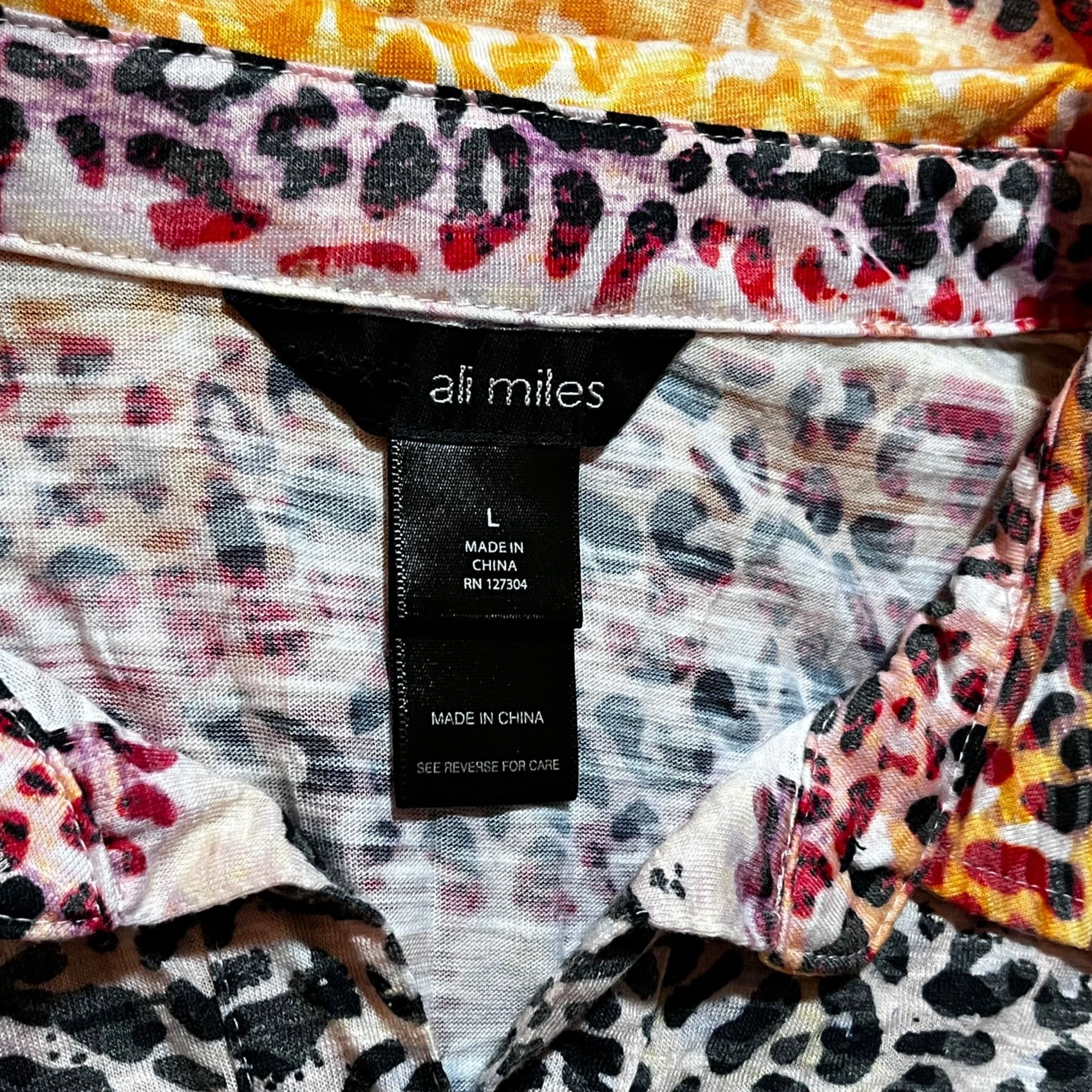 Other Ali Miles Women's Rainbow Leopard Burnout Button Shirt L Art Size L / US 10 / IT 46 - 4 Thumbnail
