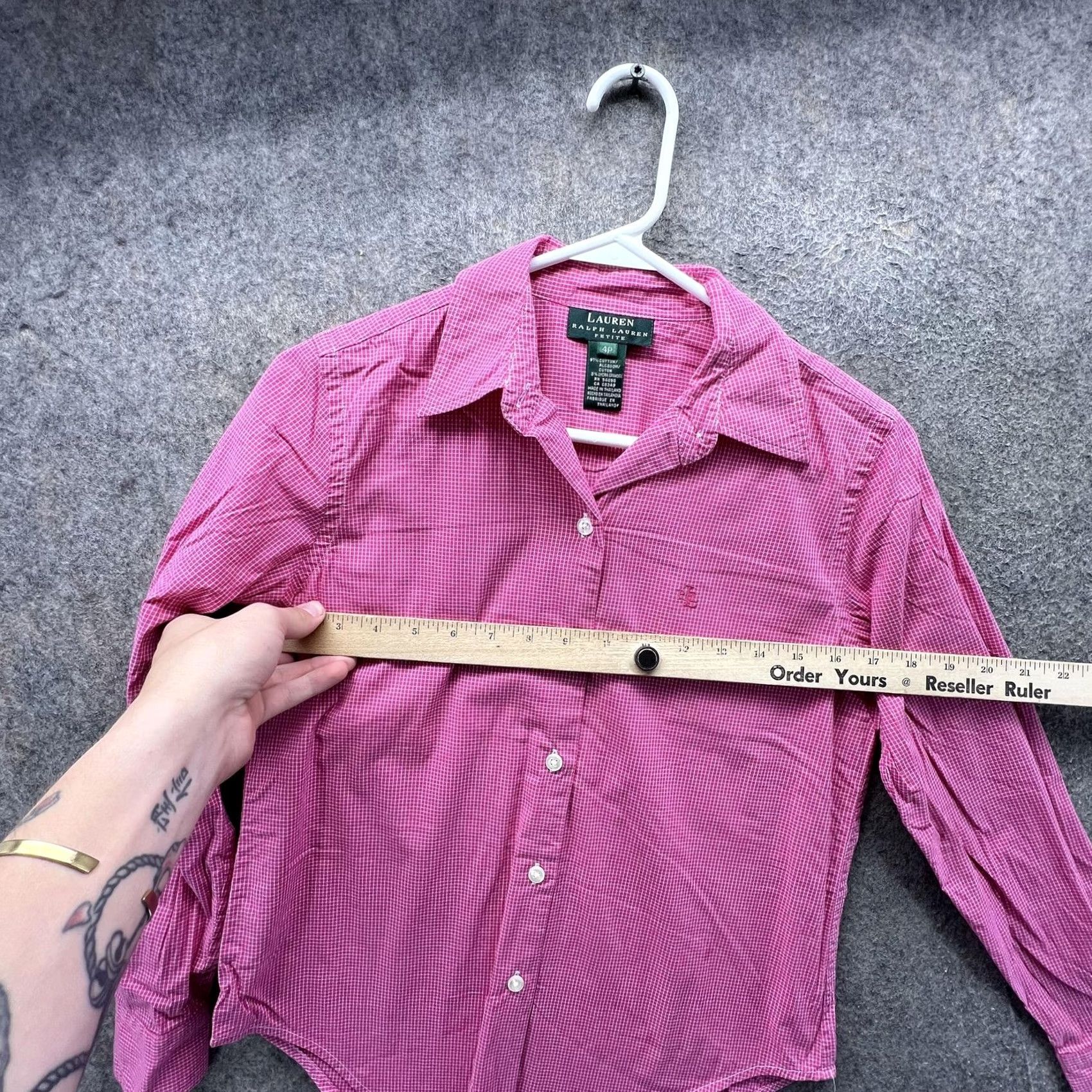Ralph Lauren Lauren Ralph Lauren Shirt Womens Petite 4 Pink Button Front Long Sleeve Top Size S / US 4 / IT 40 - 3 Thumbnail