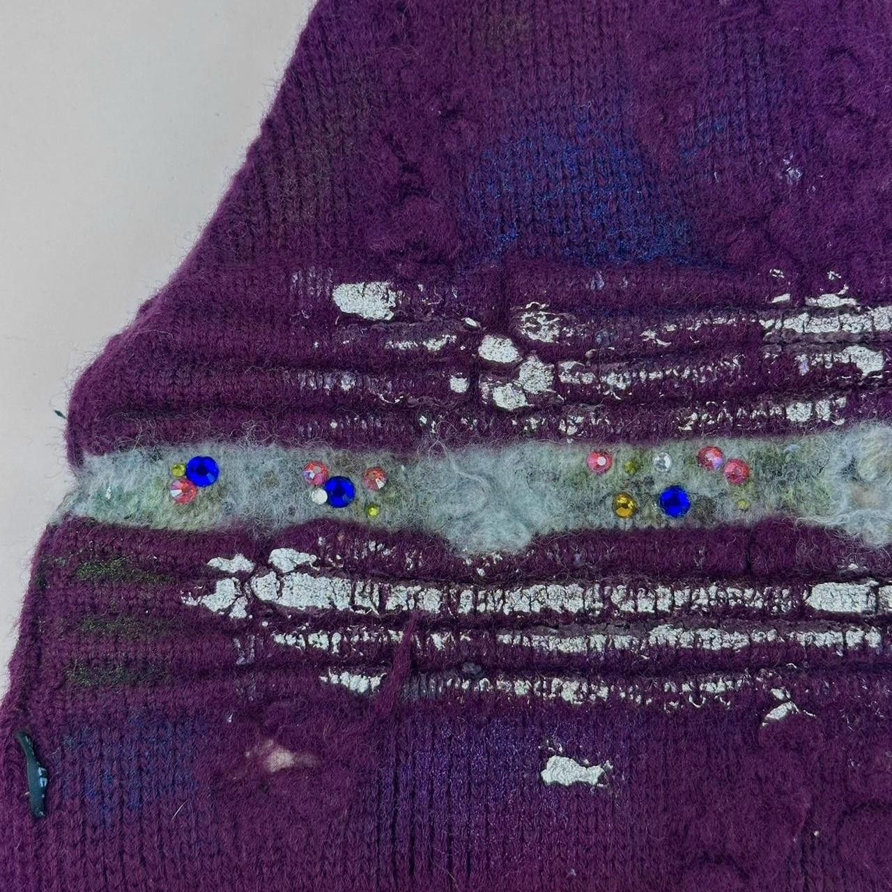 Other ASTROBOI* Maroon Woolen Grunge Rhinestone Beanie Size ONE SIZE - 5 Thumbnail