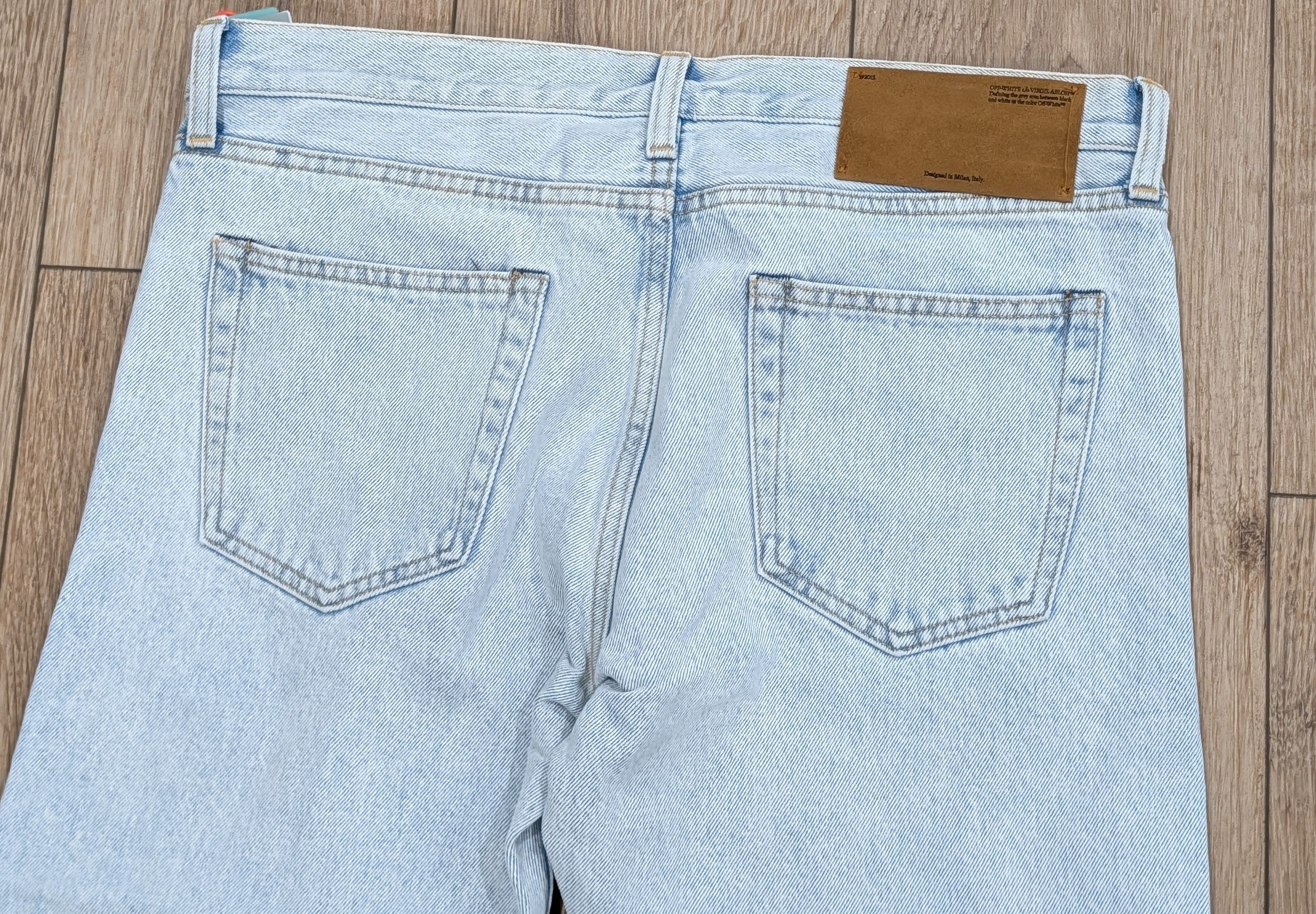 Off-White OFF-WHITE Diagonal Tab Arrow Slim Fit Jeans Light Blue 34 Size US 34 / EU 50 - 4 Thumbnail