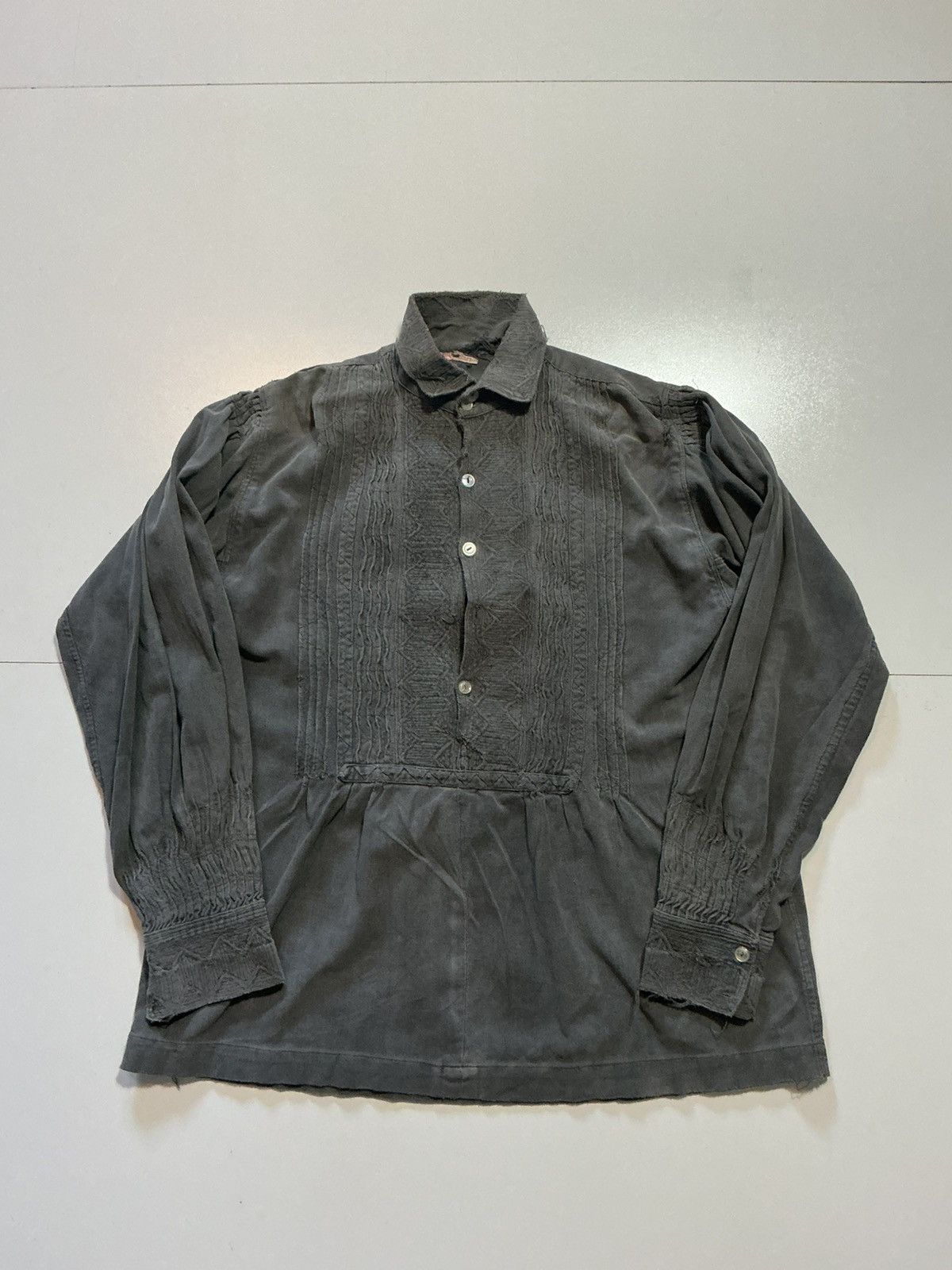 Vintage Vintage 100% Bomull Swedish Ruffle Pleated Tuxedo Shirt Size US S / EU 44-46 / 1 - 1 Thumbnail