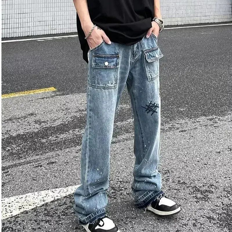 Japanese Brand Retro hip-hop straight zipper jeans Size US 32 / EU 48 - 6 Thumbnail