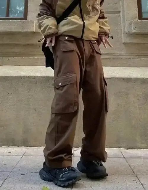 Japanese Brand × Vintage Cargo Pants Brown- Korean Streetwear Style Pants Size US 32 / EU 48 - 3 Thumbnail