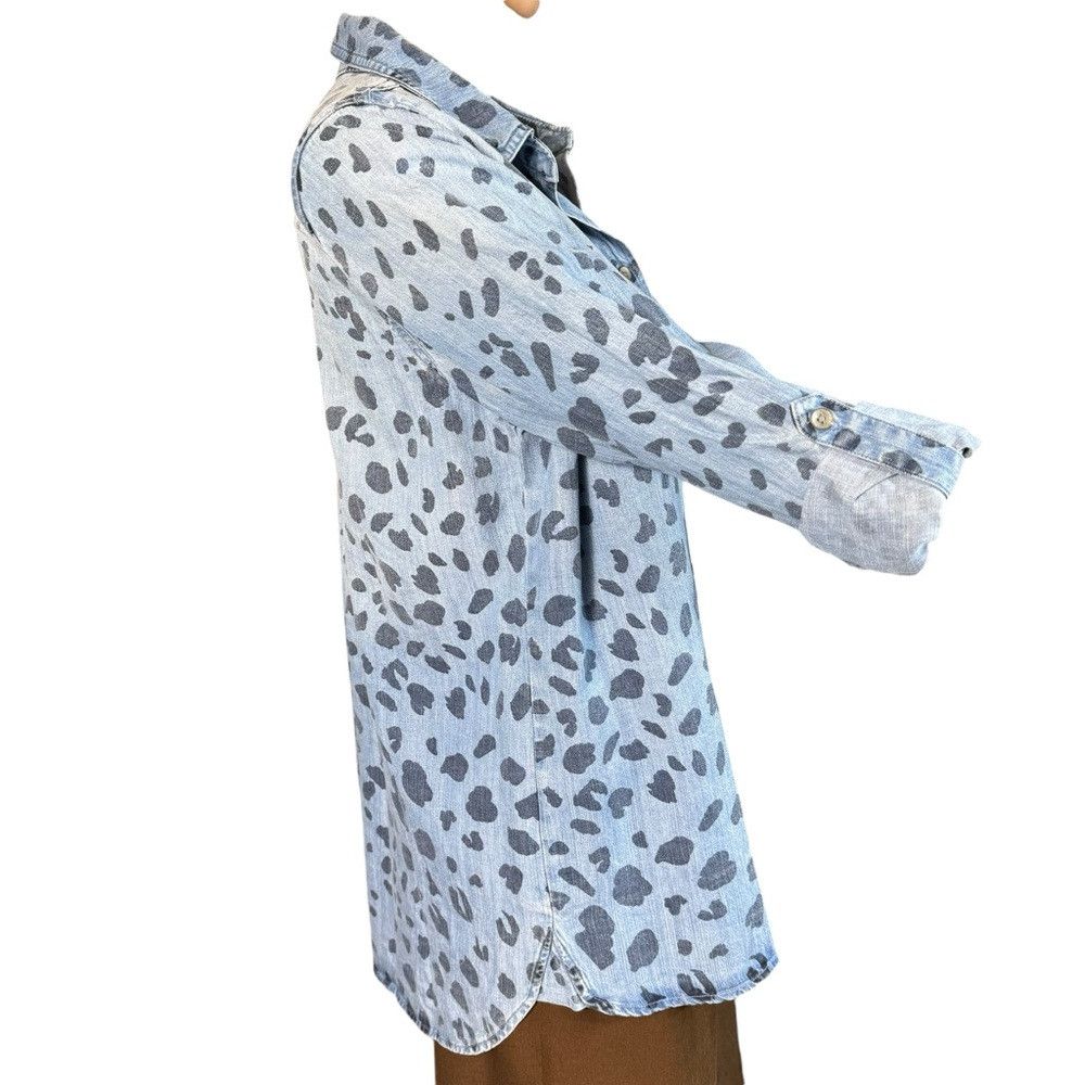 Other New SIDE STITCH Button Front Animal Print Denim Shirt Size Size XS / US 0-2 / IT 36-38 - 4 Thumbnail