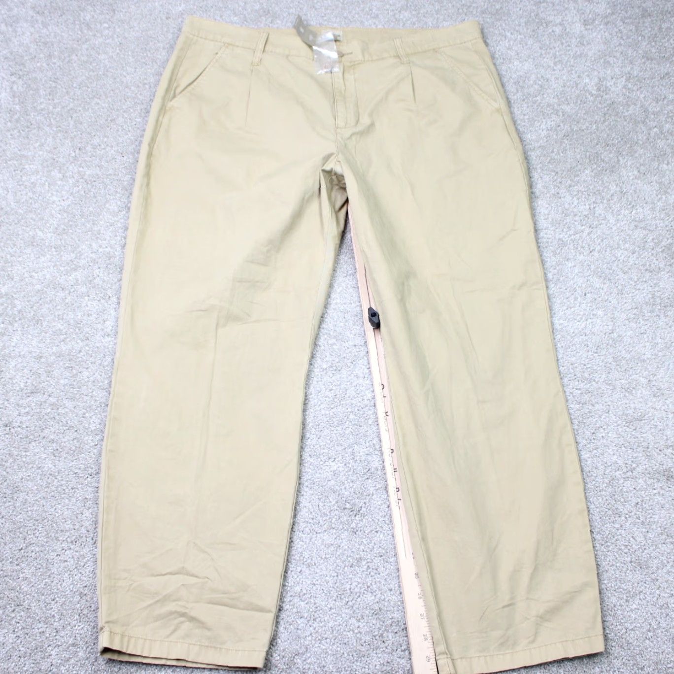 J.Crew J. Crew Pants Womens 40 x 30 Beige 100% Cotton Slouchy Boyfriend Chino Pleated Pants Size 27" / US 4 / IT 40 - 2 Thumbnail